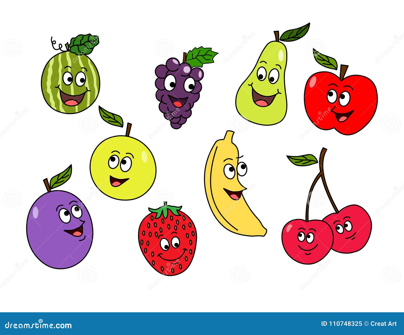 Cartoon Fruit Characters. Stock Vector - Illustration of fruit, cherry: 110748325 Cartoon Fruit Characters. Stock Vector - Illustration of fruit, cherry: 110748325