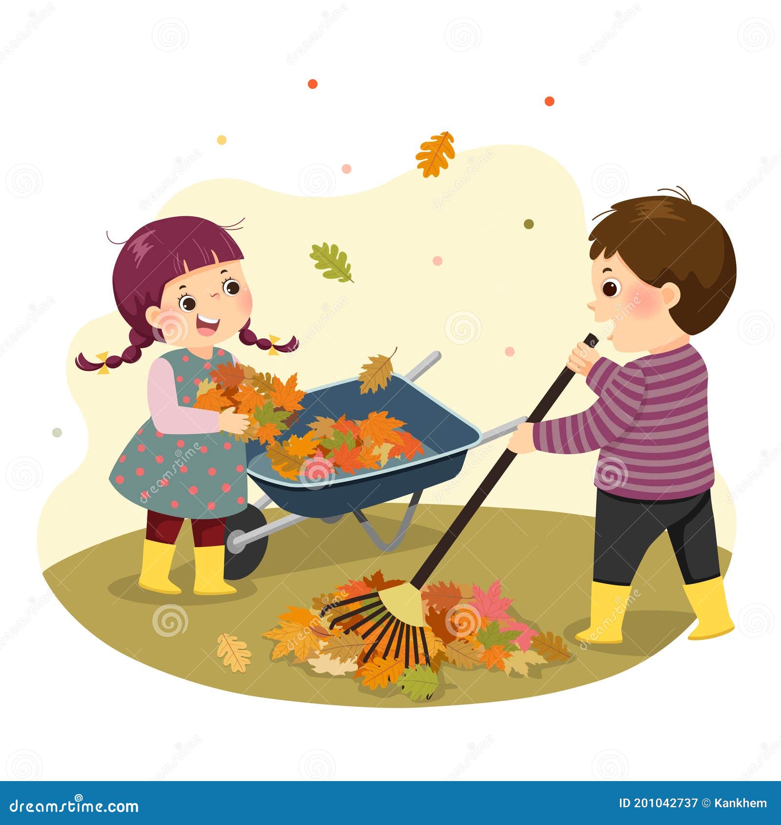 Raking Leaves Clipart Illustration By Toonaday | The Best Porn Website