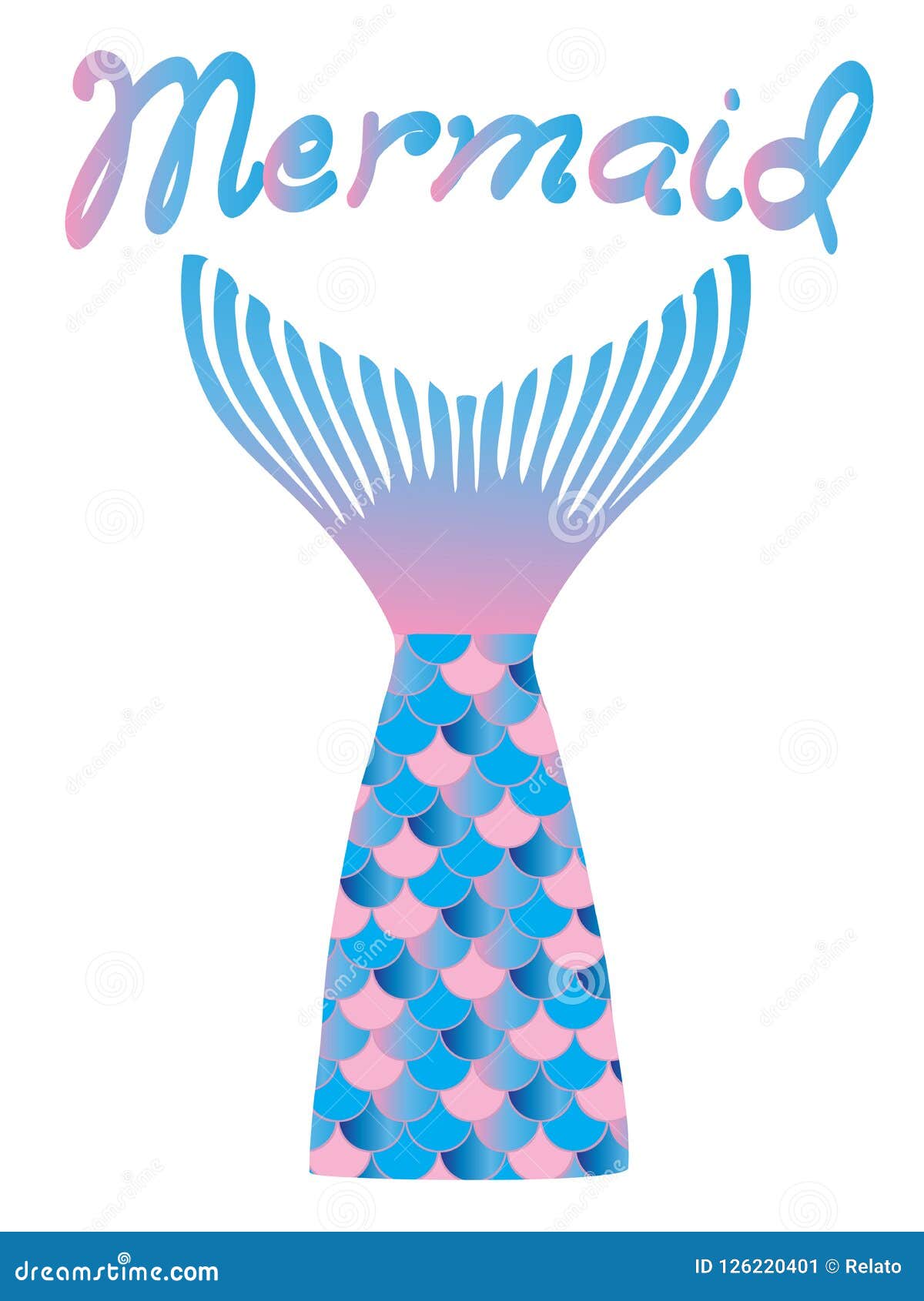 Download Vector Cartoon Mermaid Funny Tail. Stock Vector ...