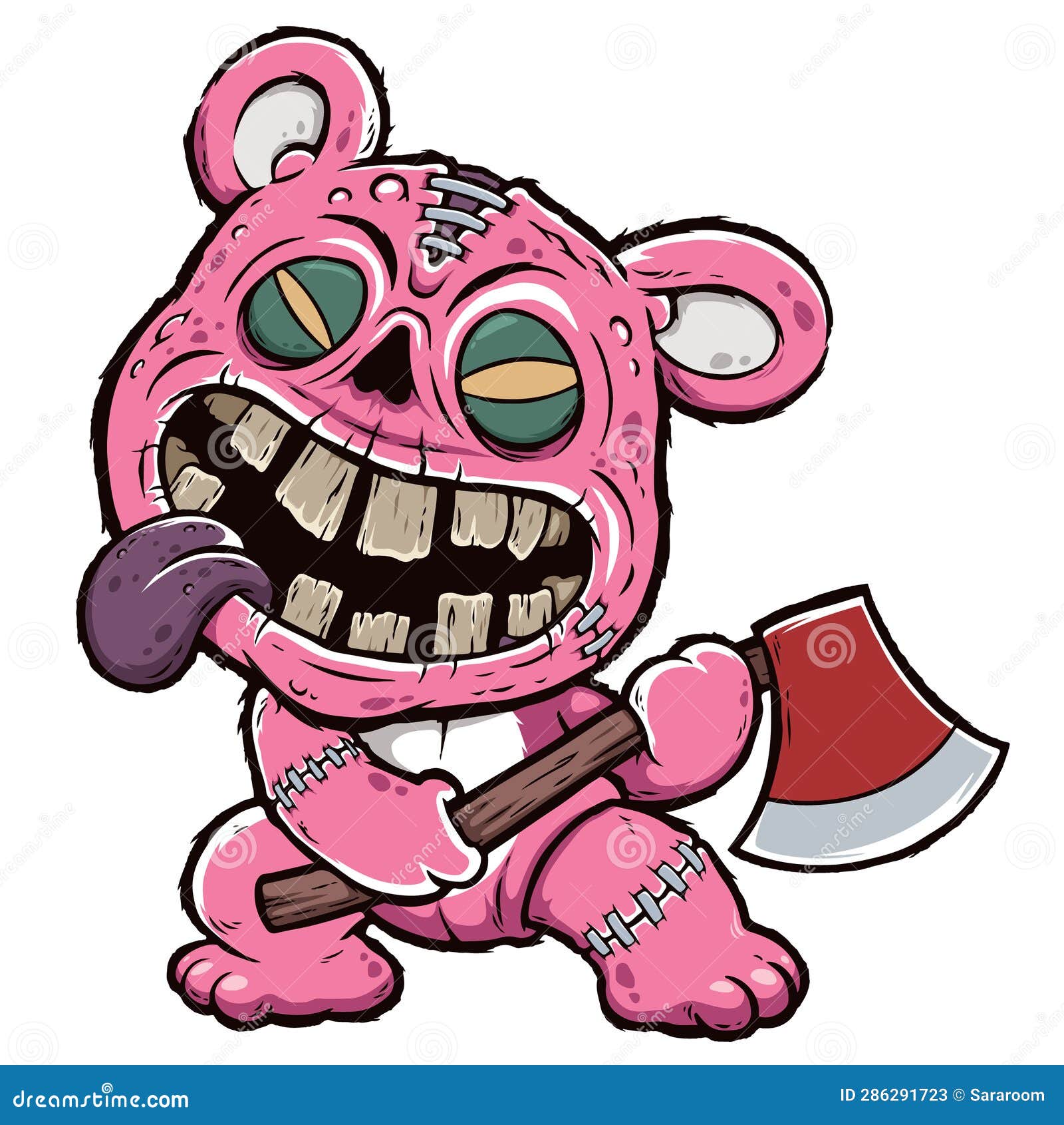 Evil bear stock vector. Illustration of zombie, rock - 286291723