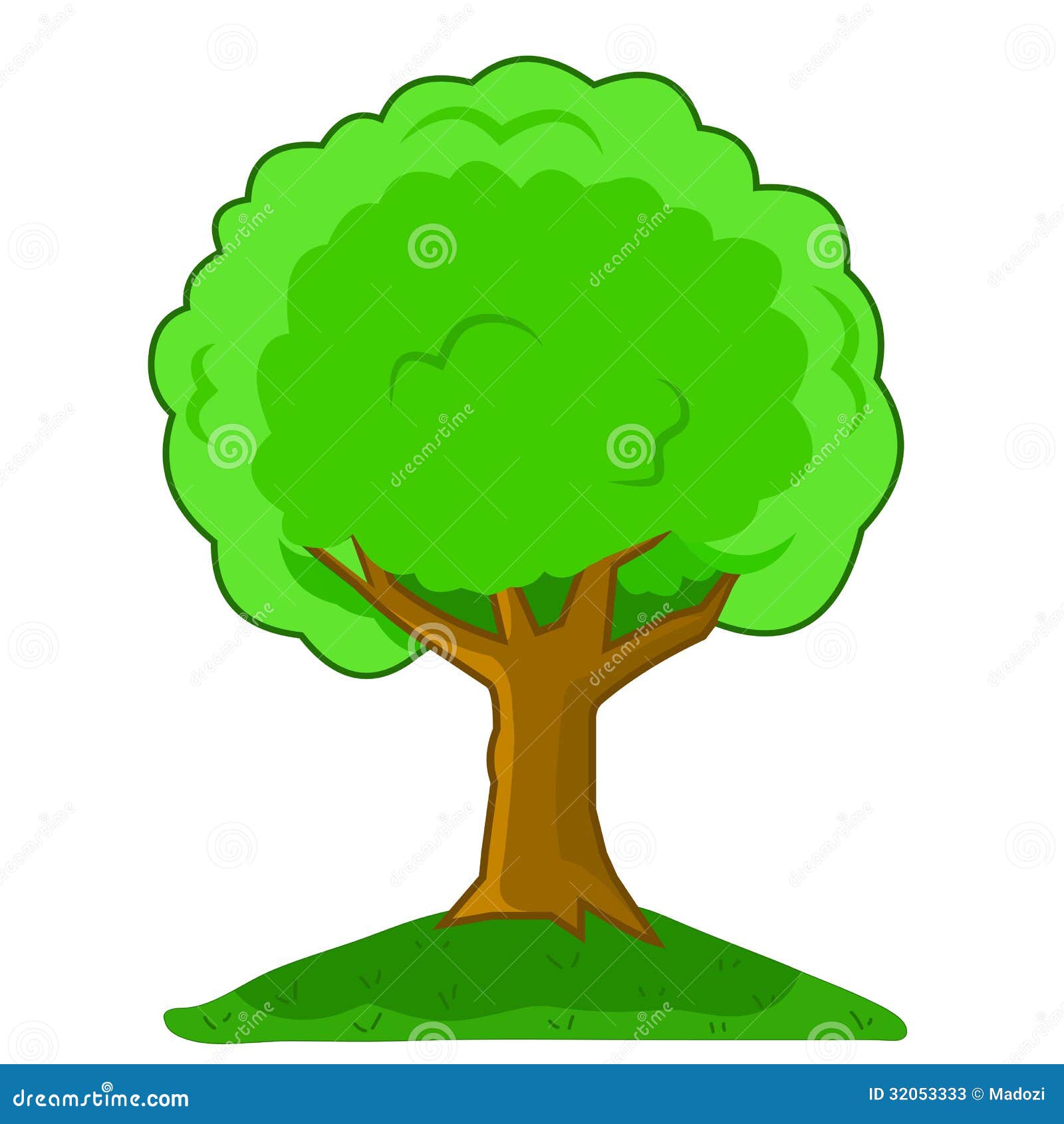 Vector Illustration Cartoon Tree Isolated Stock Vector - Illustration of  plant, single: 32053333