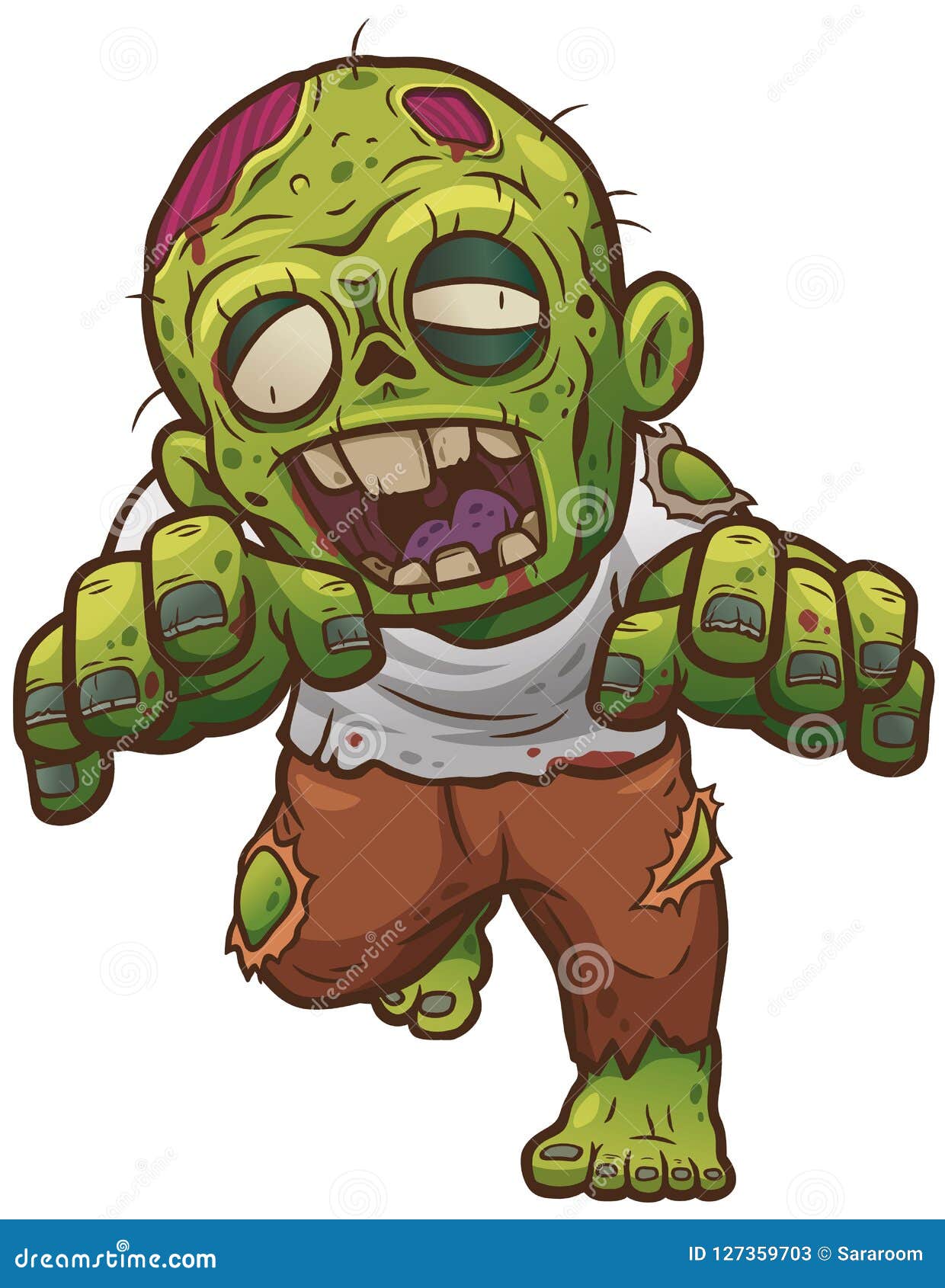 Zombie stock vector. Illustration of drivers, running - 127359703