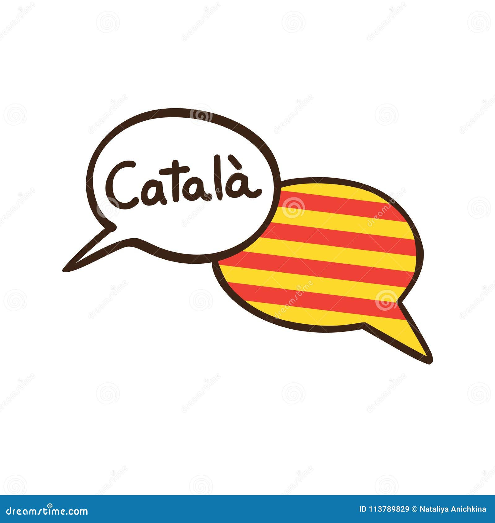 Vector Illustration of the Catalan Language with Two Speech