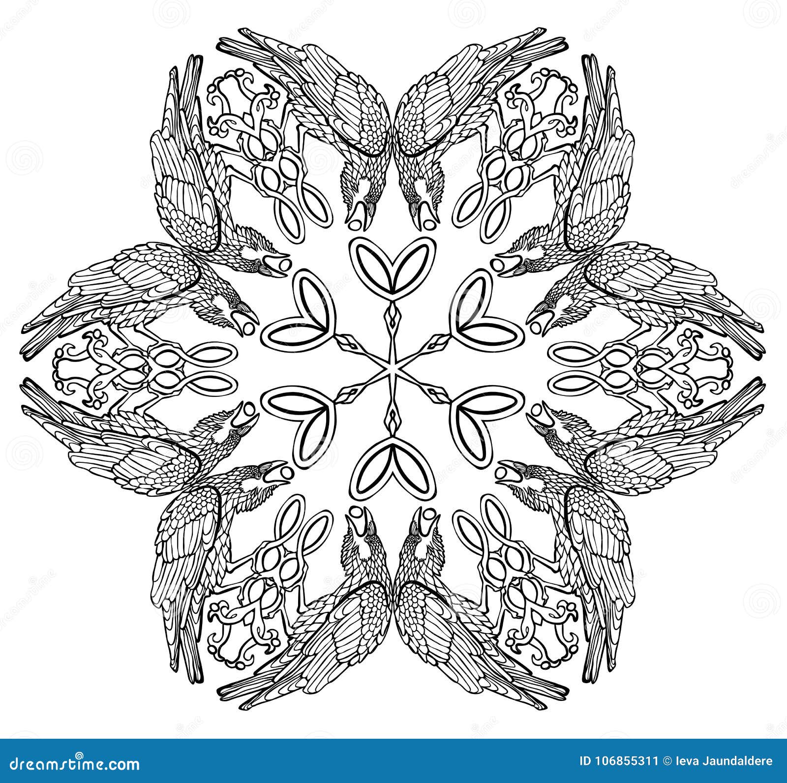 Download Vector Illustration Of Celtic Viking Symbol Ravens Mandala ...