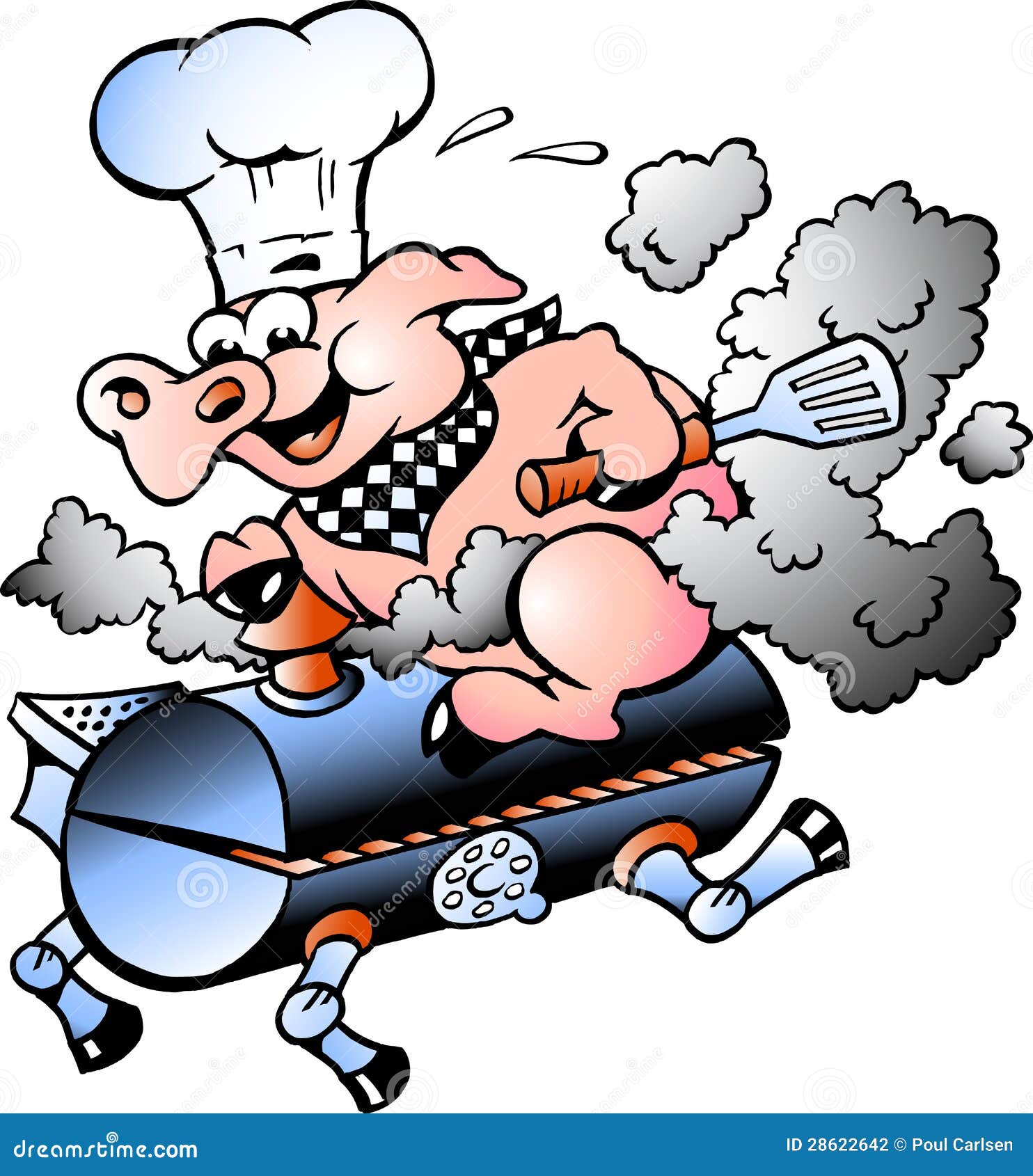   of an chef pig riding an bbq barrel