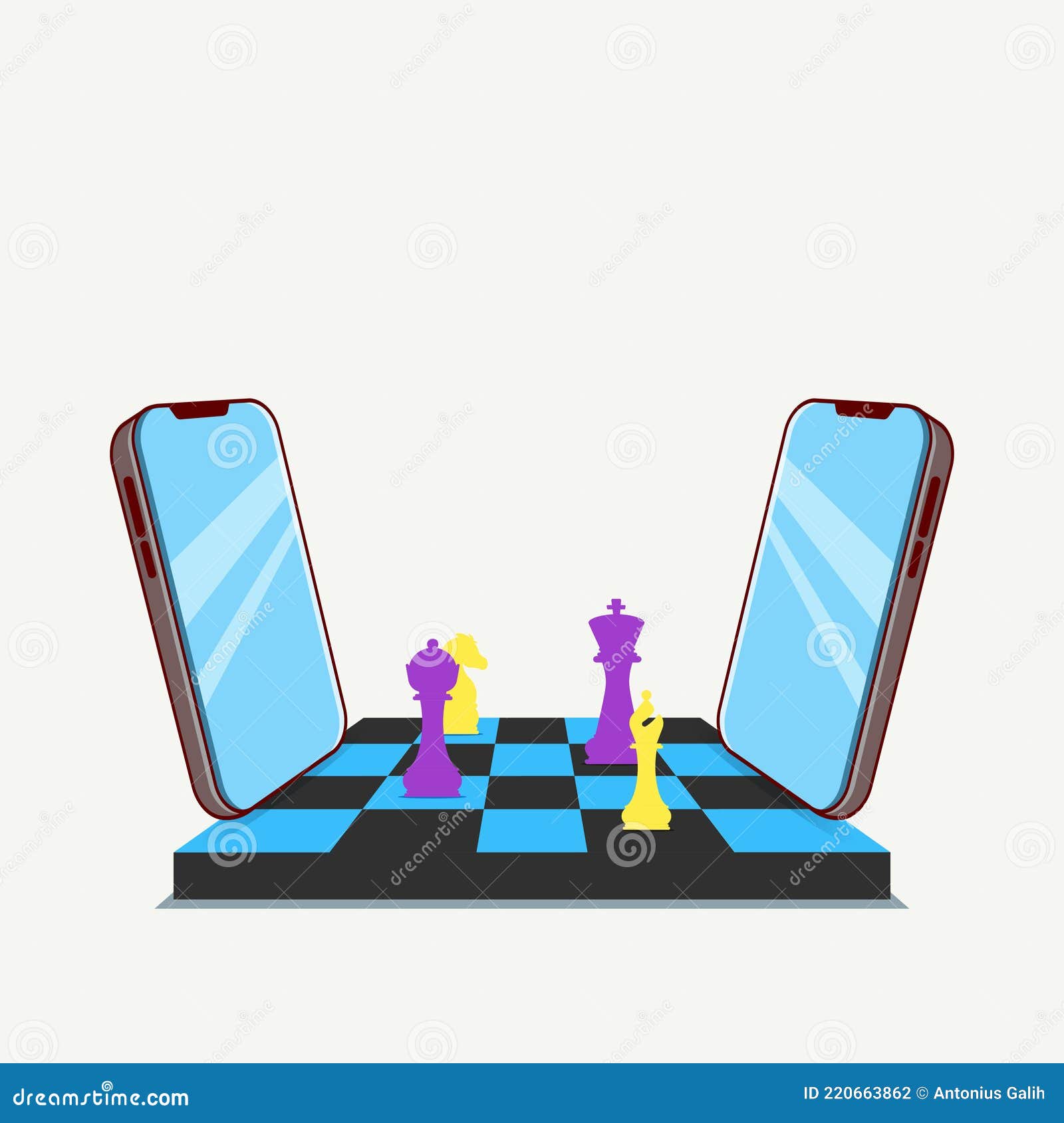 friends play chess on their smartphones online. 17623174 Stock Photo at  Vecteezy