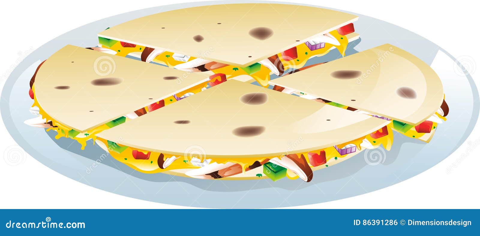 Chicken Quesadillas Illustration Stock Vector Illustration of