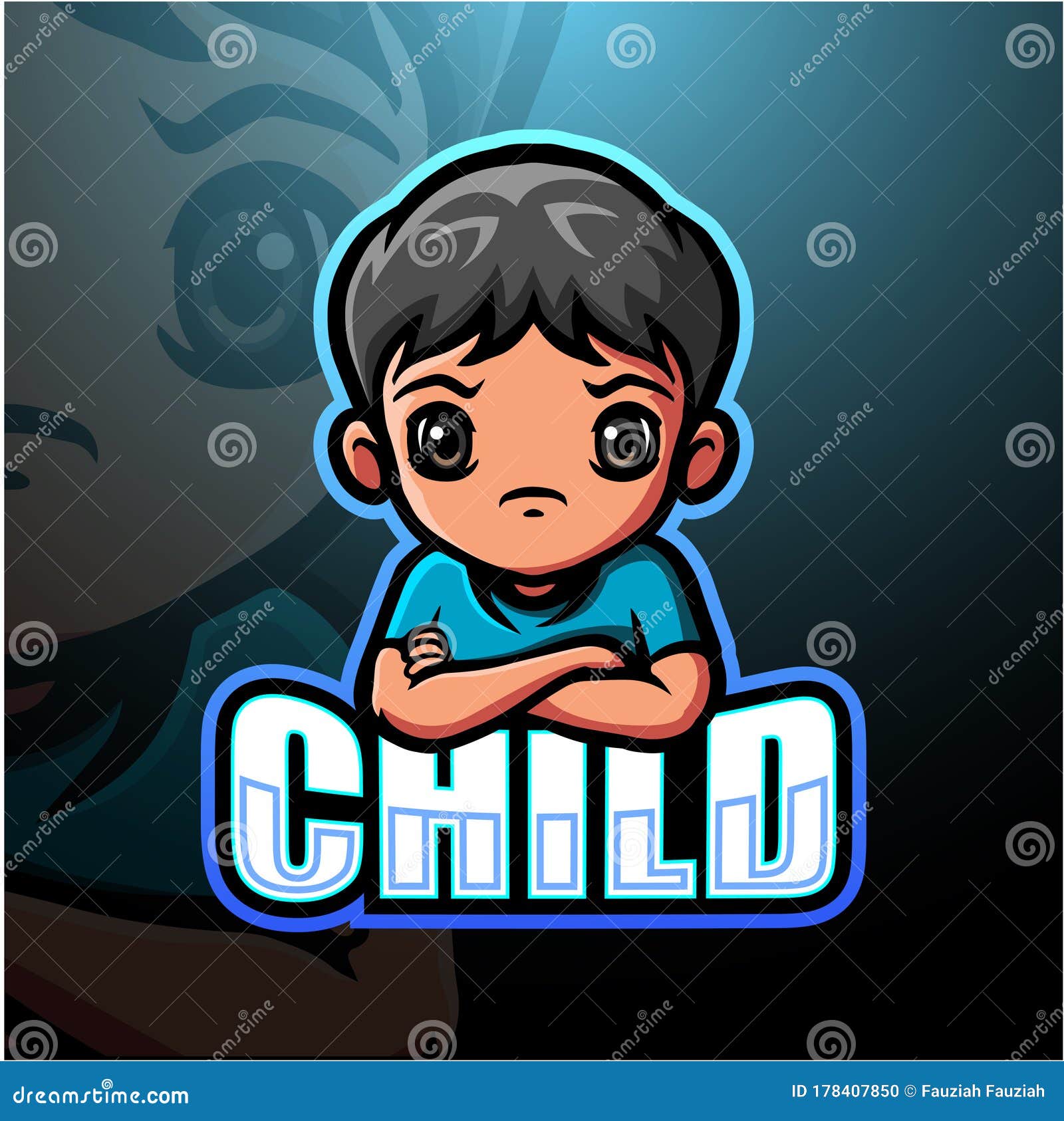 Gamer boy mascot esport logo design. Illustration of Gamer boy mascot  esport logo design royalty free illustration