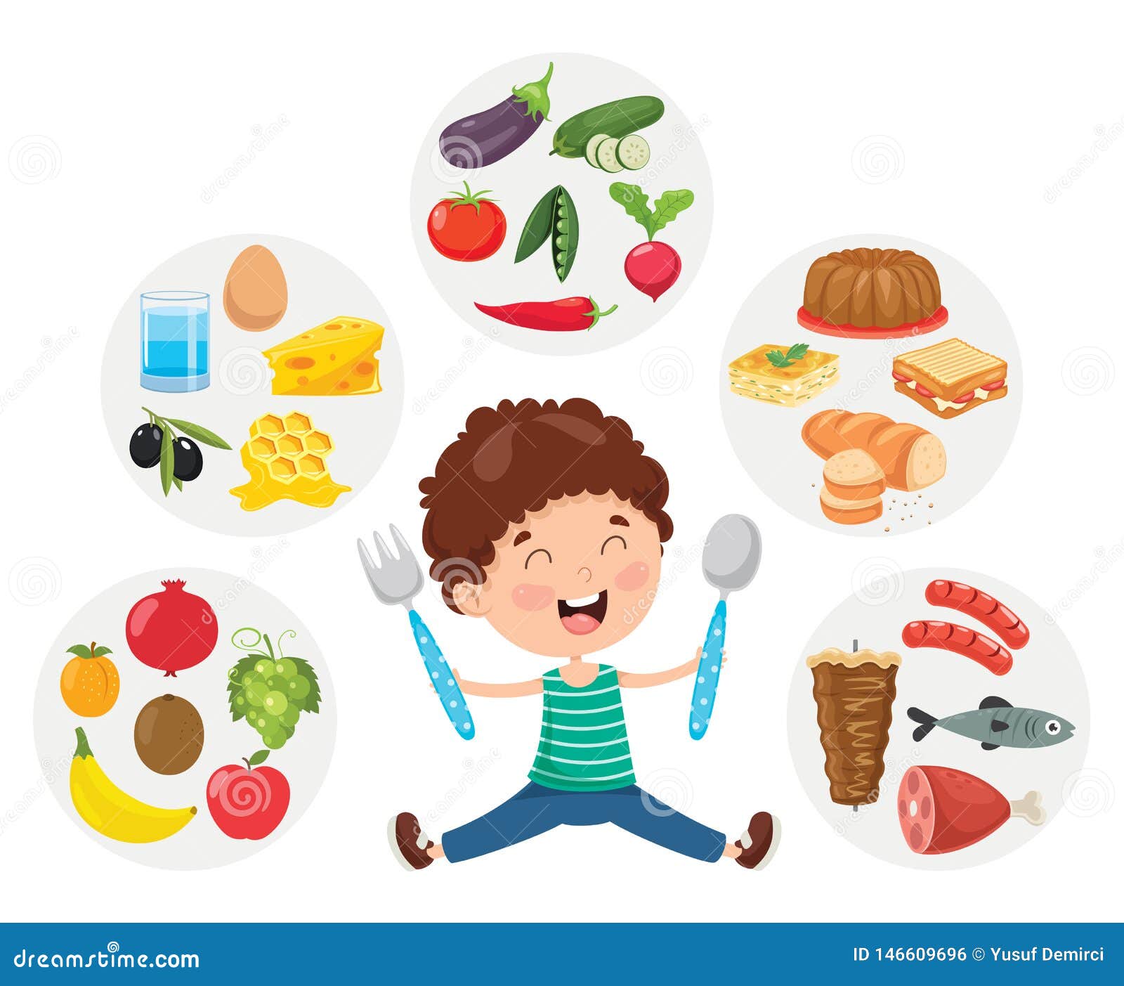 Vector Illustration of Children Food Concept Stock Vector ...