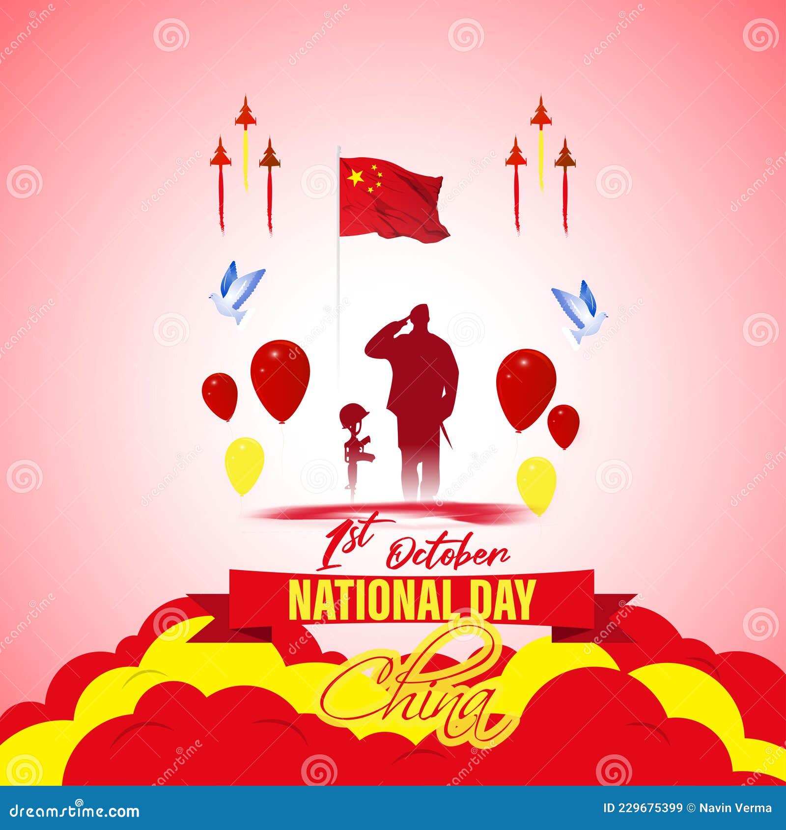 Vector Illustration of China National Day. Stock Vector Illustration