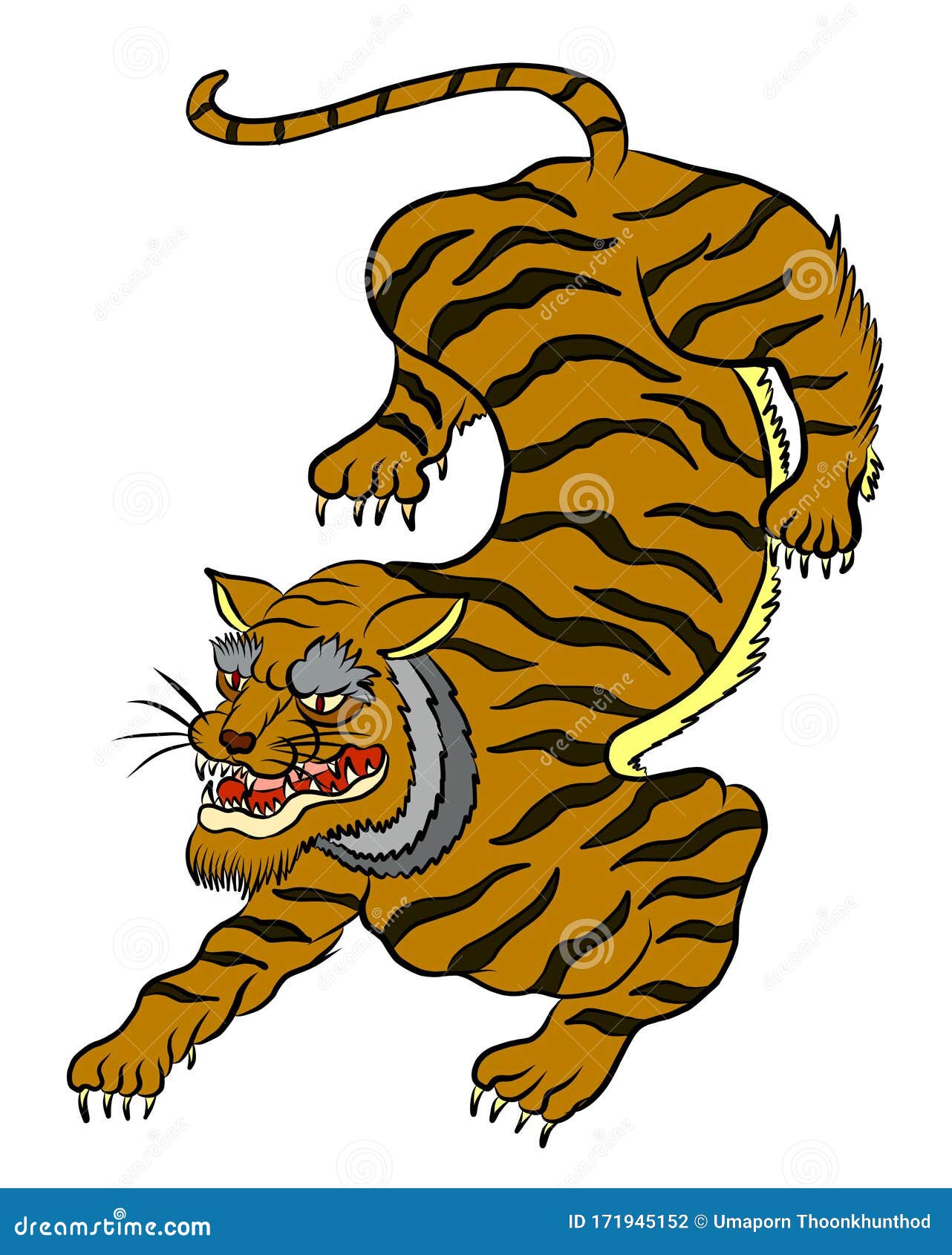 Traditional Tiger Vector Illustration for Sticker or Tattoo Design on Background. Stock Vector - Illustration of design, drawingjapan: 171945152 Traditional Tiger Vector Illustration for Sticker or Tattoo Design on Background. Stock Vector - Illustration of design, drawingjapan: 171945152