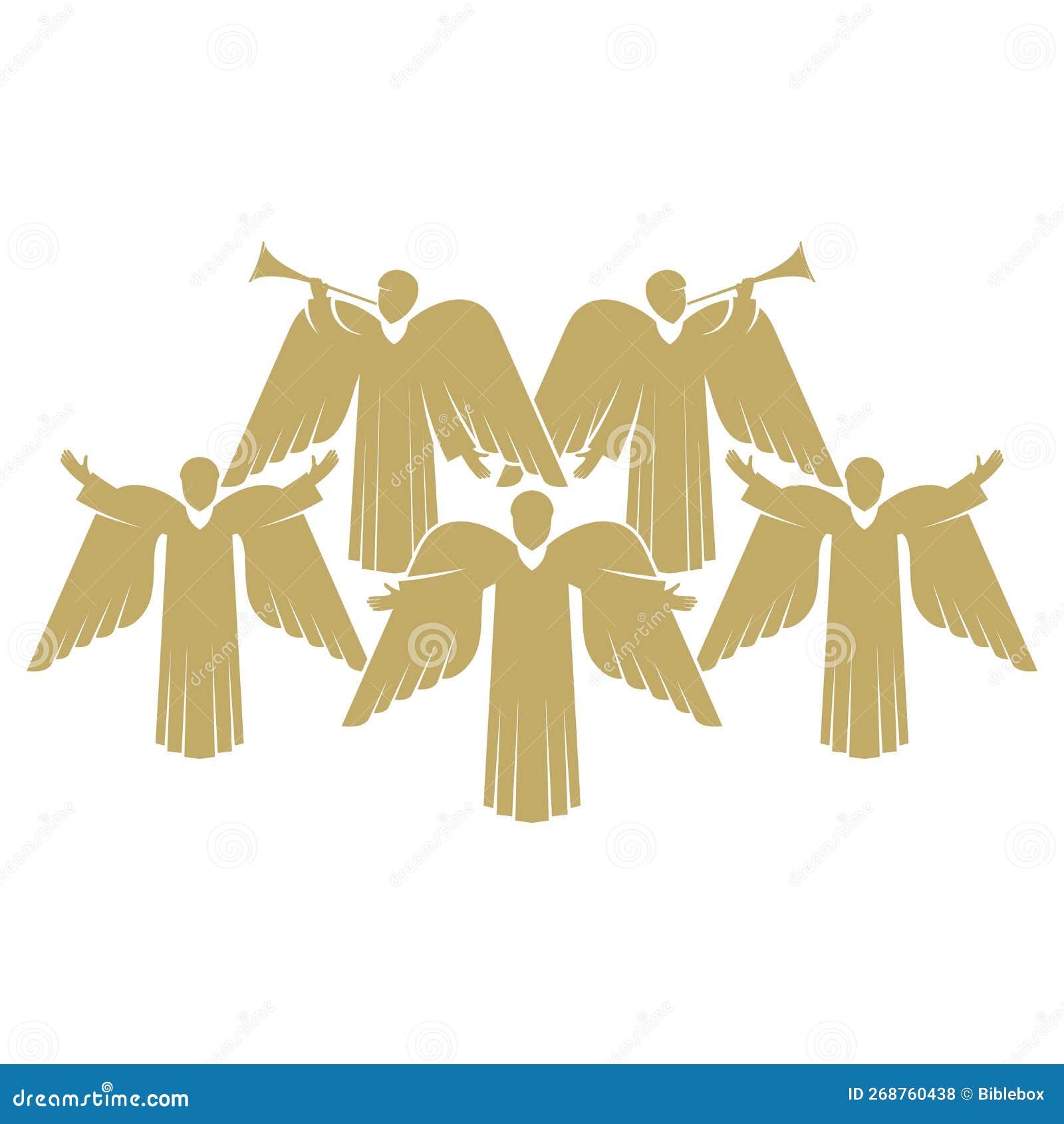 Vector Illustration. a Chorus of Angels Praising God in Heaven Stock ...