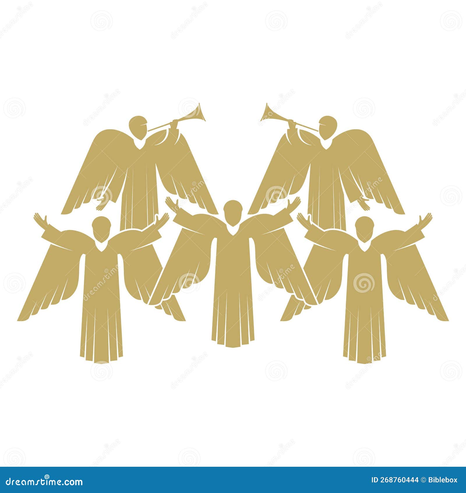 Vector Illustration. a Chorus of Angels Praising God in Heaven. Stock ...