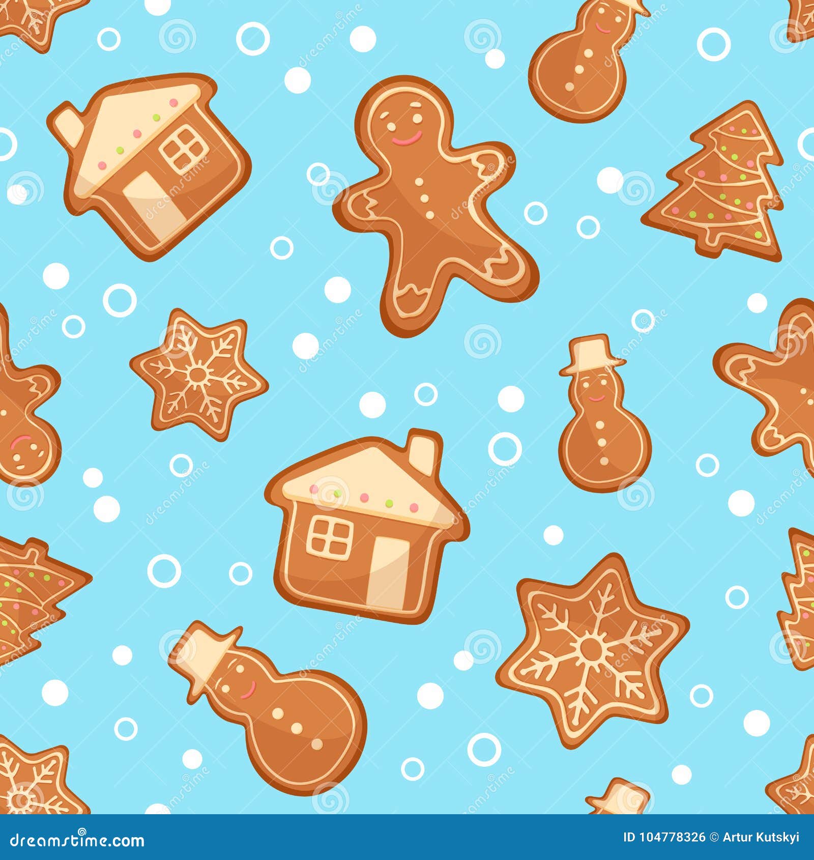 Cute gingerbread cookies with Christmas eve seamless pattern on light  background for textile print or wrapping paper winter holidays ornament  11635010 Vector Art at Vecteezy