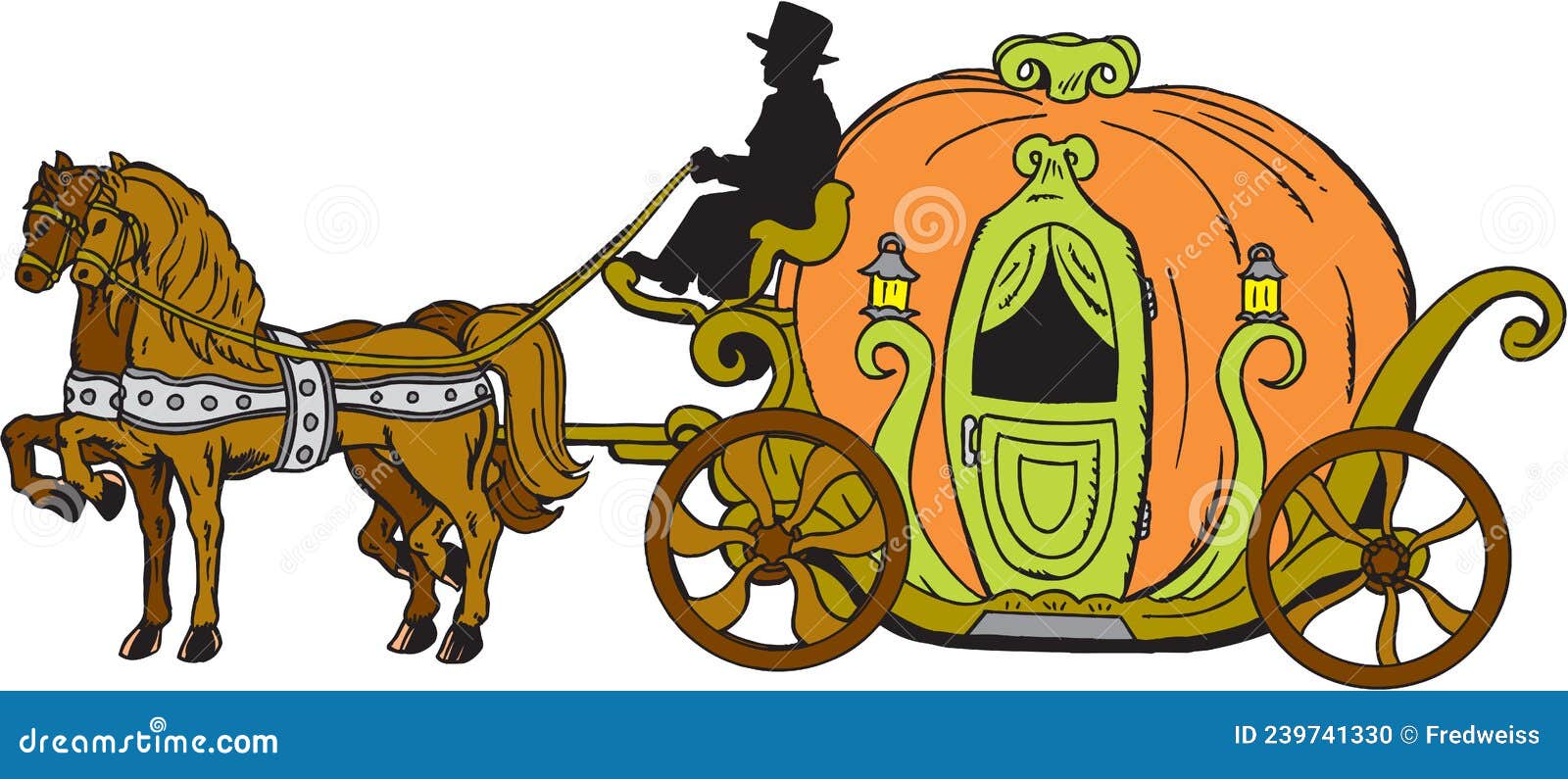 Coach & Horses Vector Illustration Stock Vector Illustration of