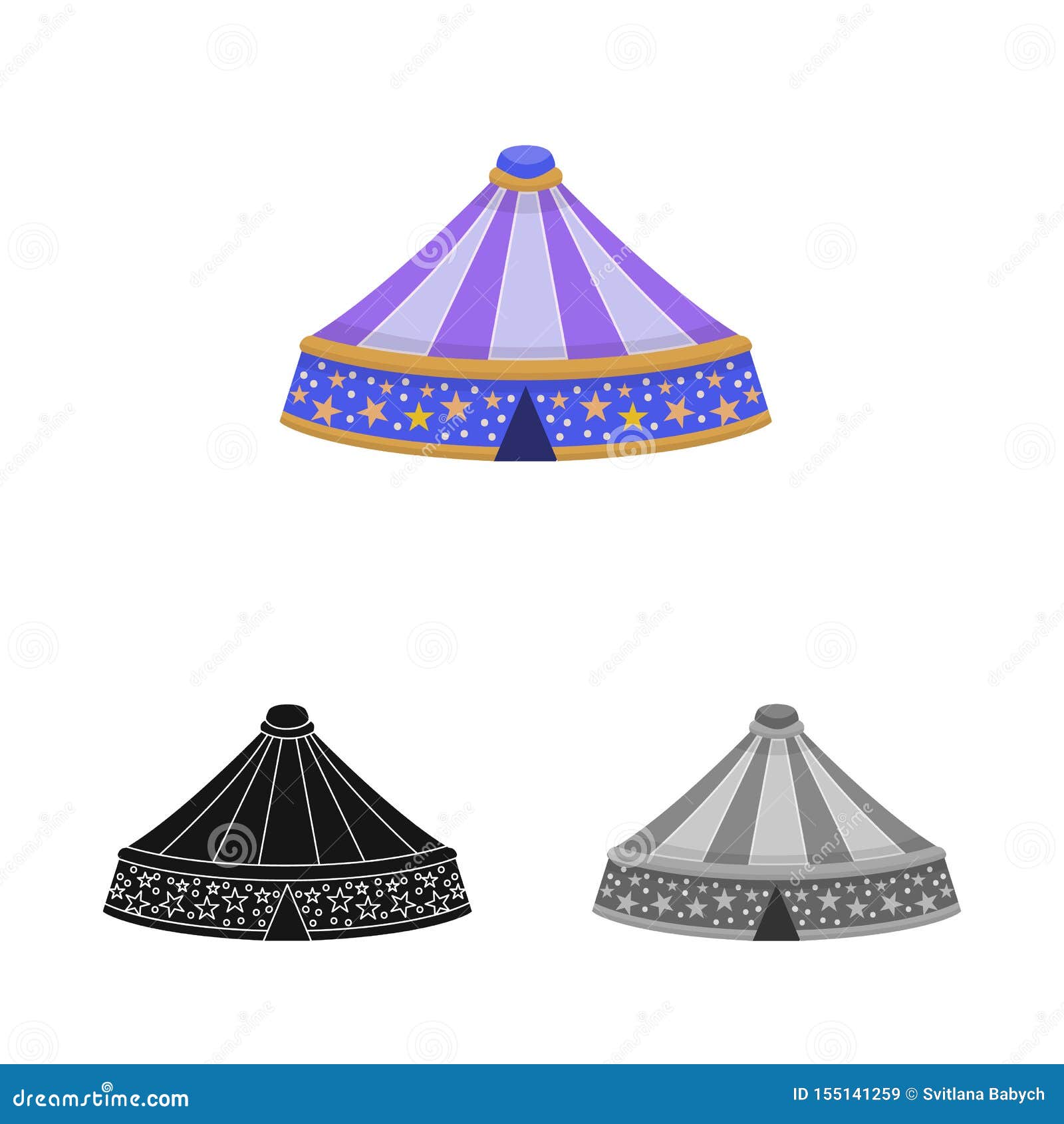Vector Design Of Circus And Tent Logo. Set Of Circus And Big Vector