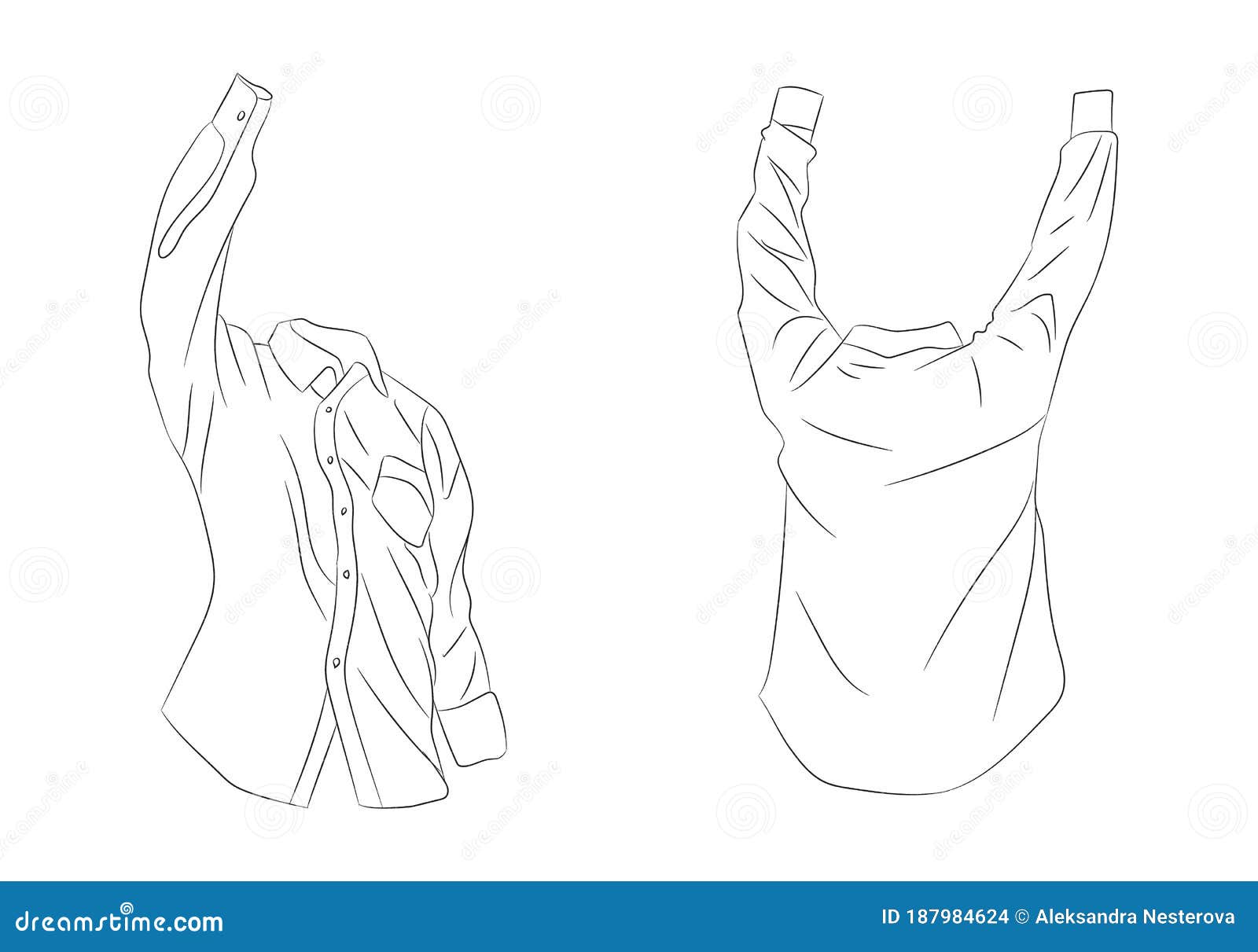Vector Illustration of Clothes, Line Drawing, Vector Stock Vector