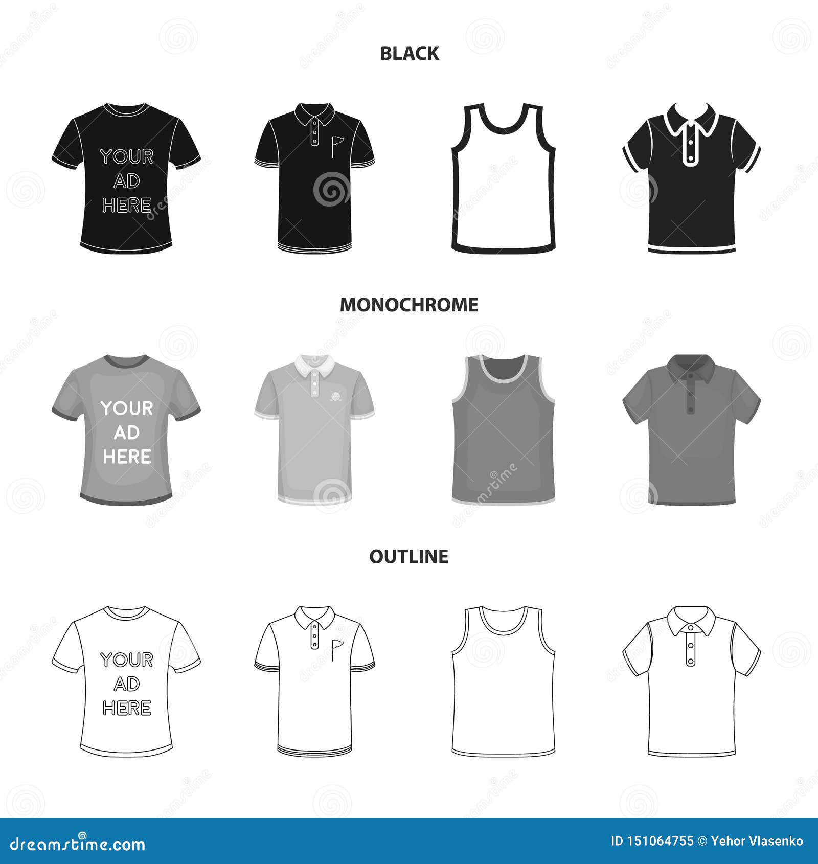 Vector Design of Clothes and Wear Logo. Collection of Clothes and Short ...