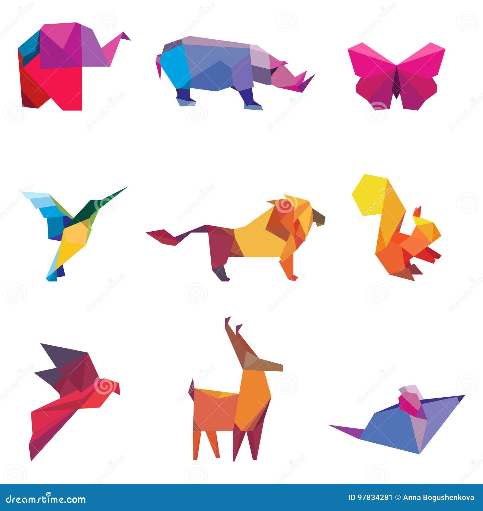 Vector Illustration of Color Origami Animals Stock Vector - Illustration of animal, decorative: 97834281 Vector Illustration of Color Origami Animals Stock Vector - Illustration of animal, decorative: 97834281
