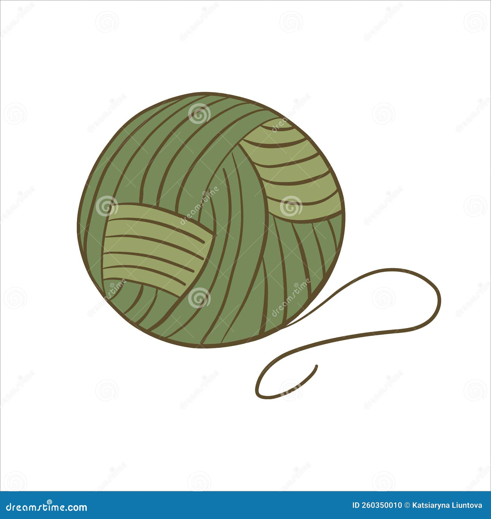 Vector Illustration Colored in Doodle Style. Yarn for Knitting Stock