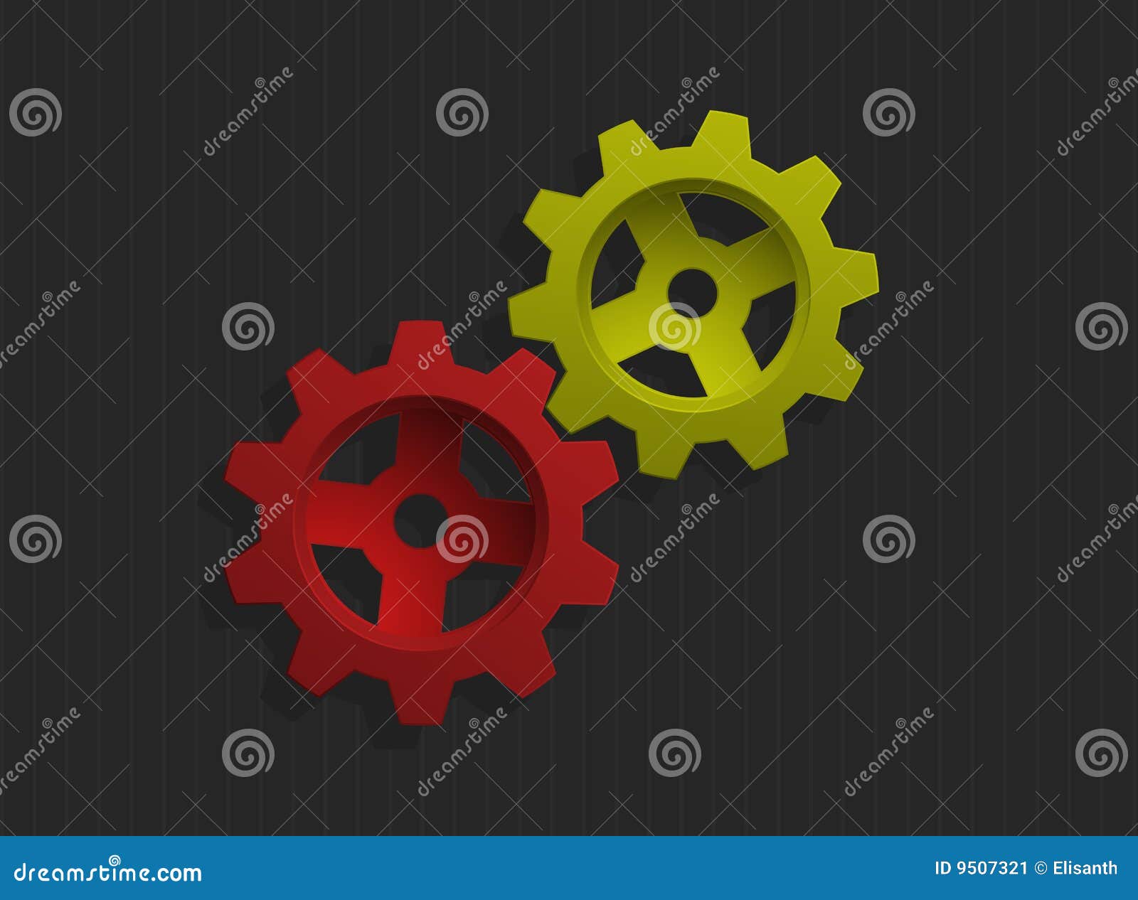 Vector Illustration Of Colored Gears Stock Vector - Illustration of