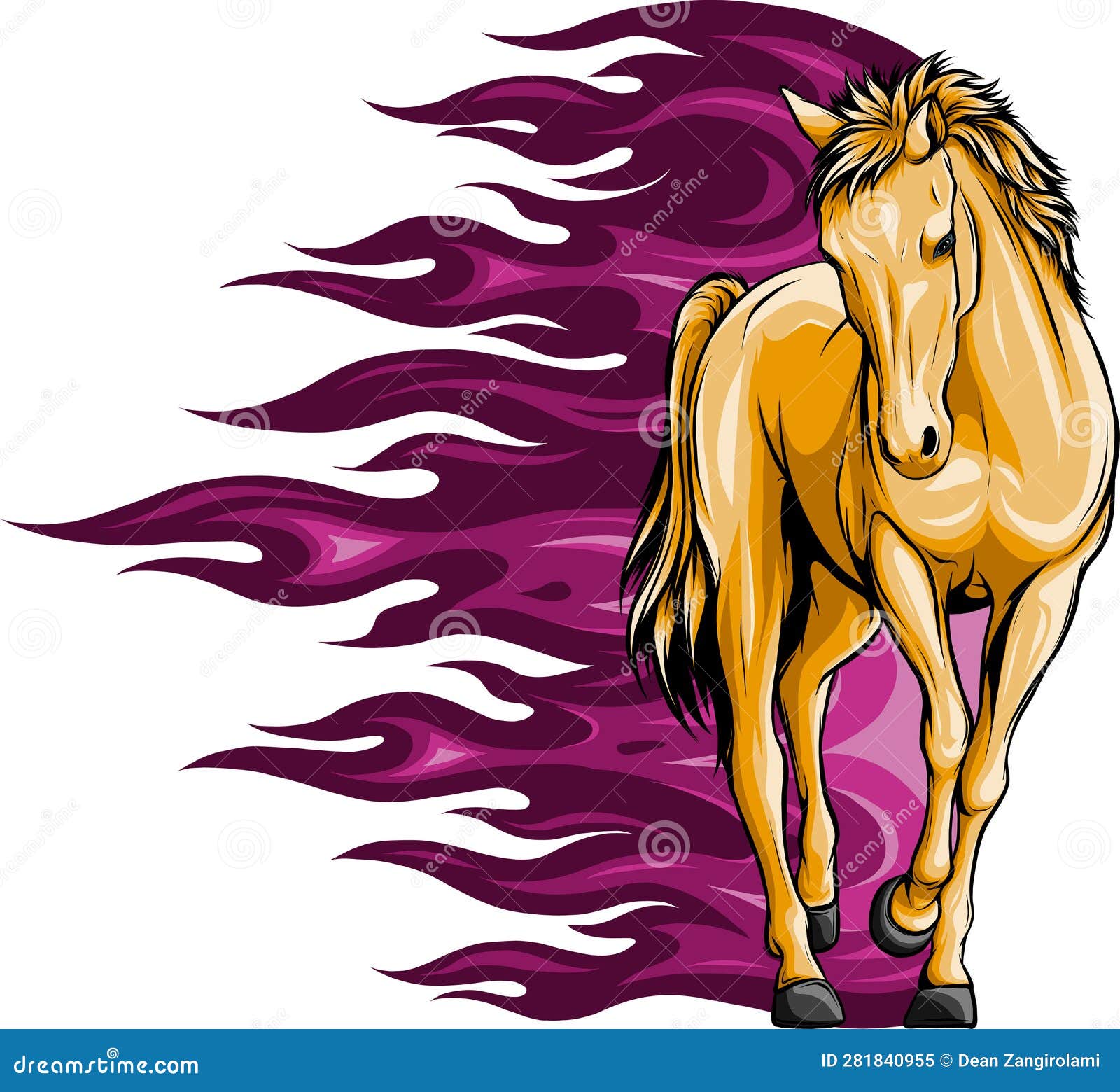 Vector Illustration of Colored Horse Hand Draw Stock Vector