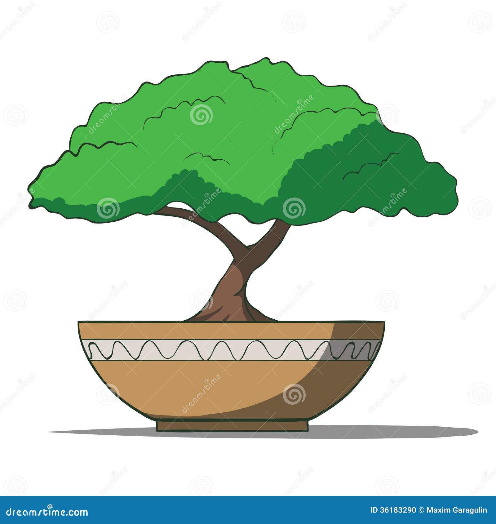 Vector Illustration Of Colorful Bonsai Tree Stock Vector Illustration Of Health Harmony 36183290