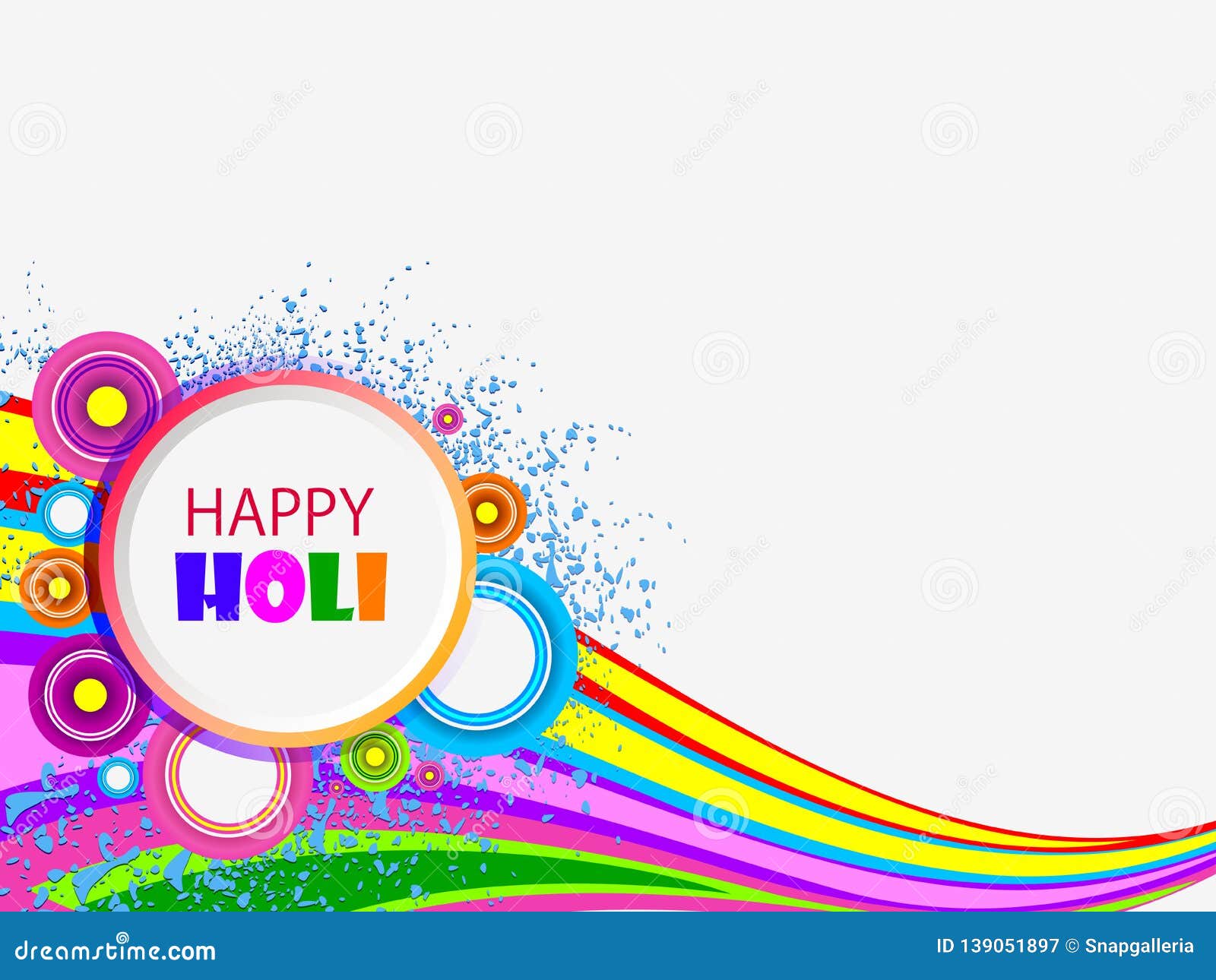 Vector Illustration of Colorful Splash for Holi Background Stock Vector -  Illustration of celebration, fluid: 139051897