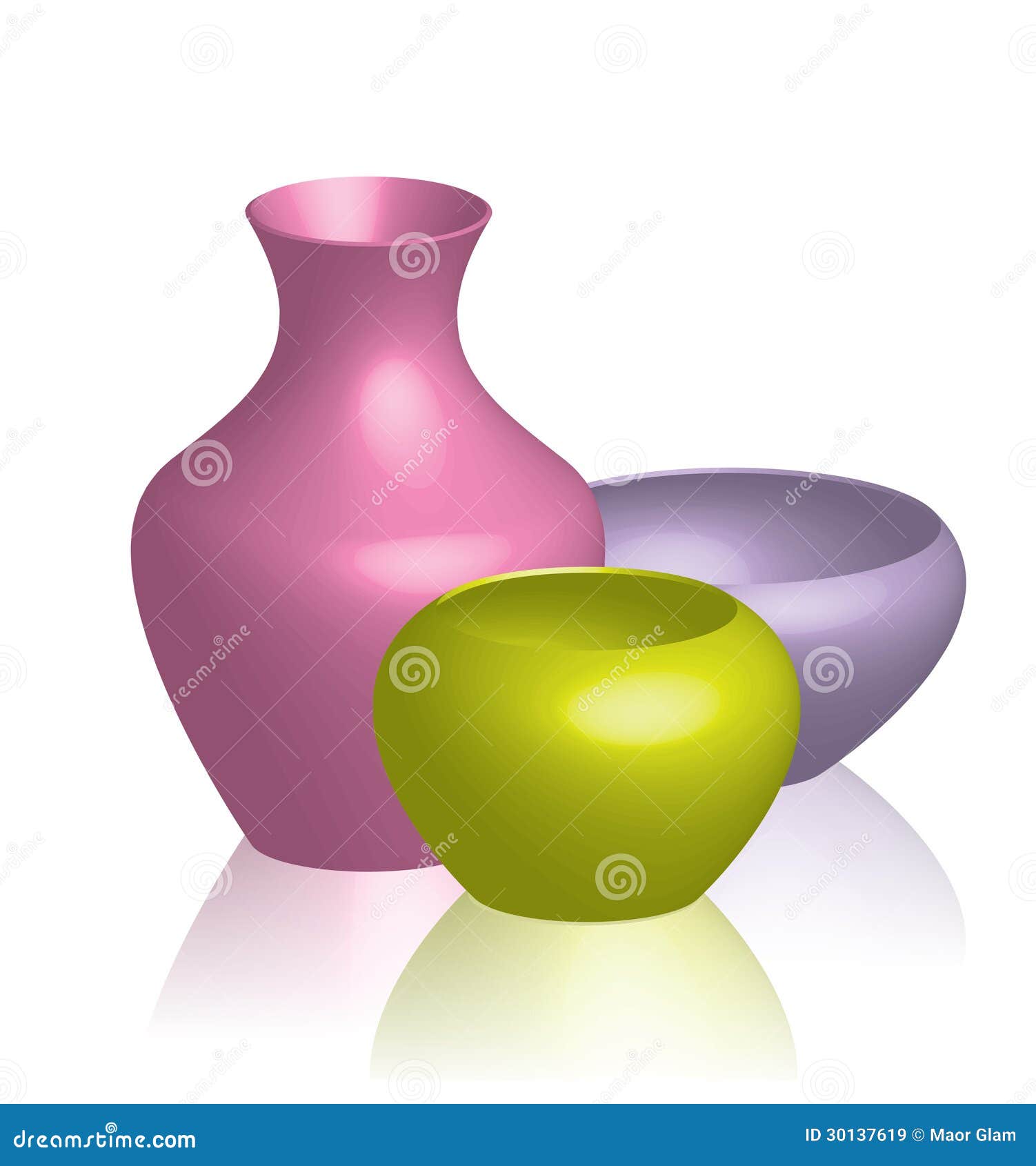 Colorful vases stock vector. Illustration of authentic 30137619
