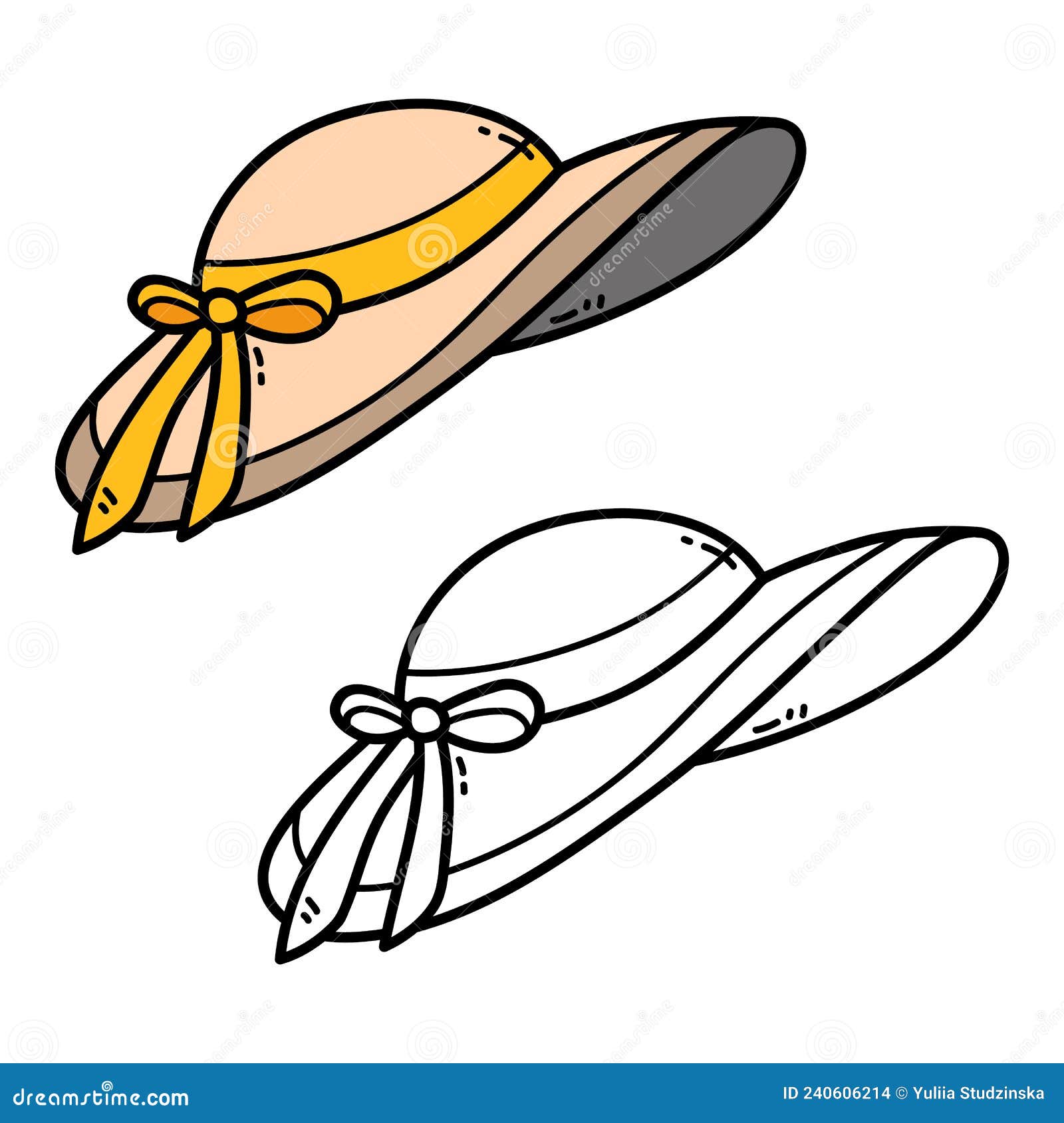 Coloring Page of Doodle Hat Stock Vector - Illustration of doodle ...