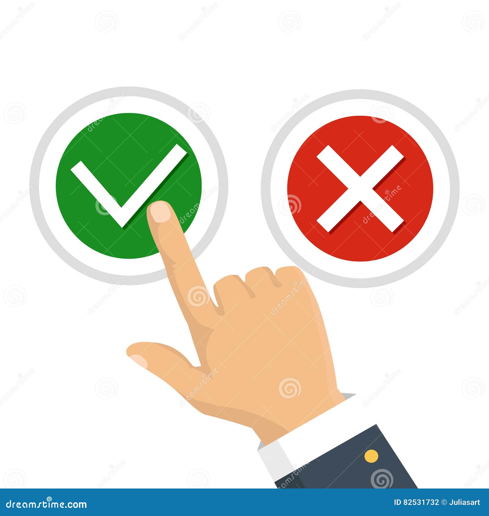 Vector Illustration. the Concept of Choice, the Right Choice Stock