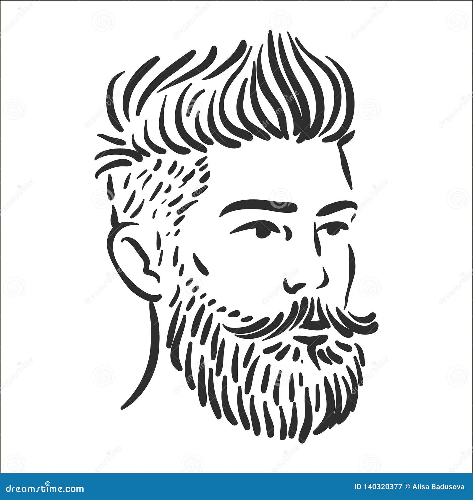 Vector Illustration Concept of Hipster Line Art Illustration on White ...