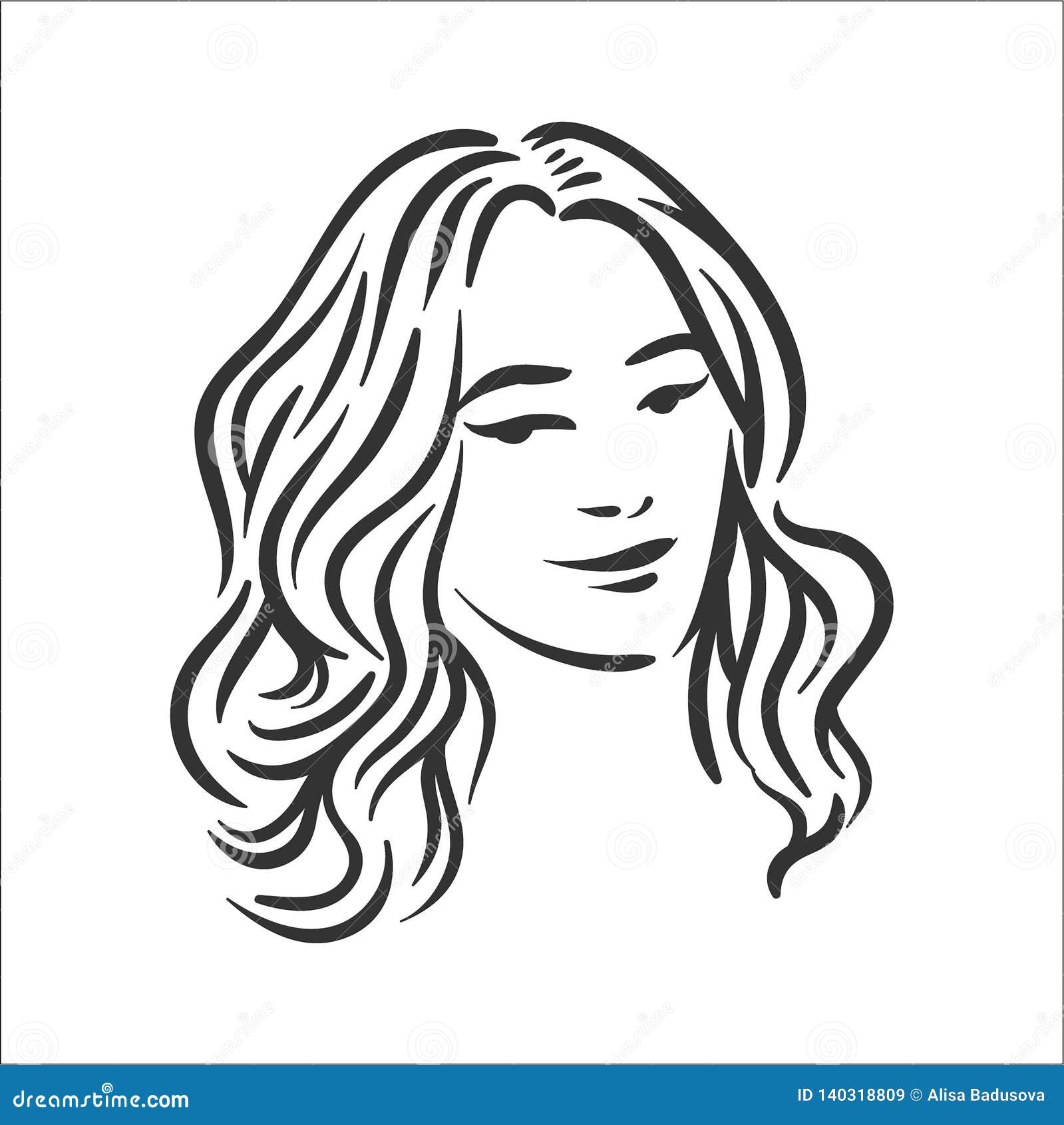 Vector Illustration Concept of Woman Hairstyle Illustration on White ...