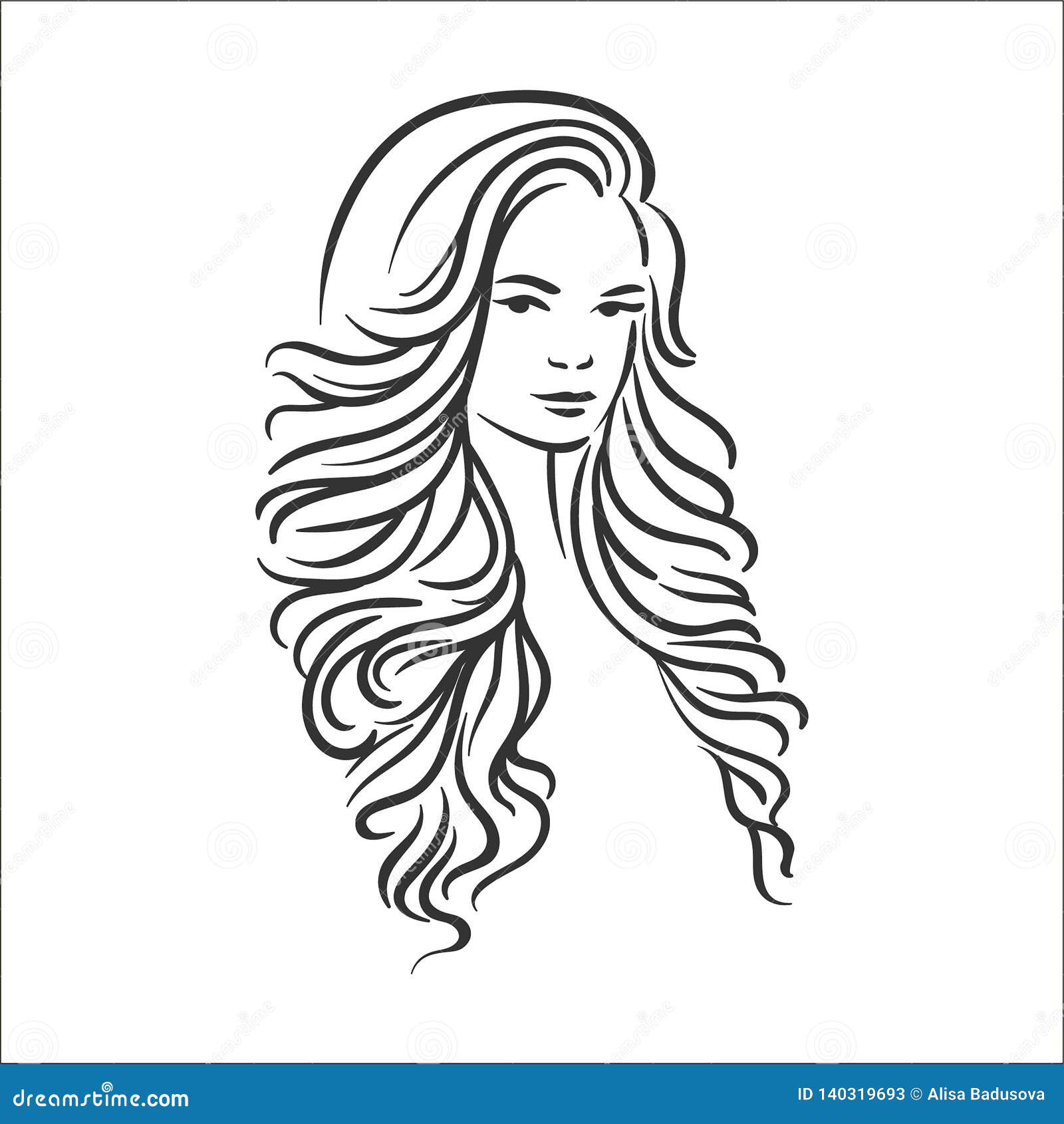 Vector Illustration Concept of Woman Hairstyle Illustration on White ...