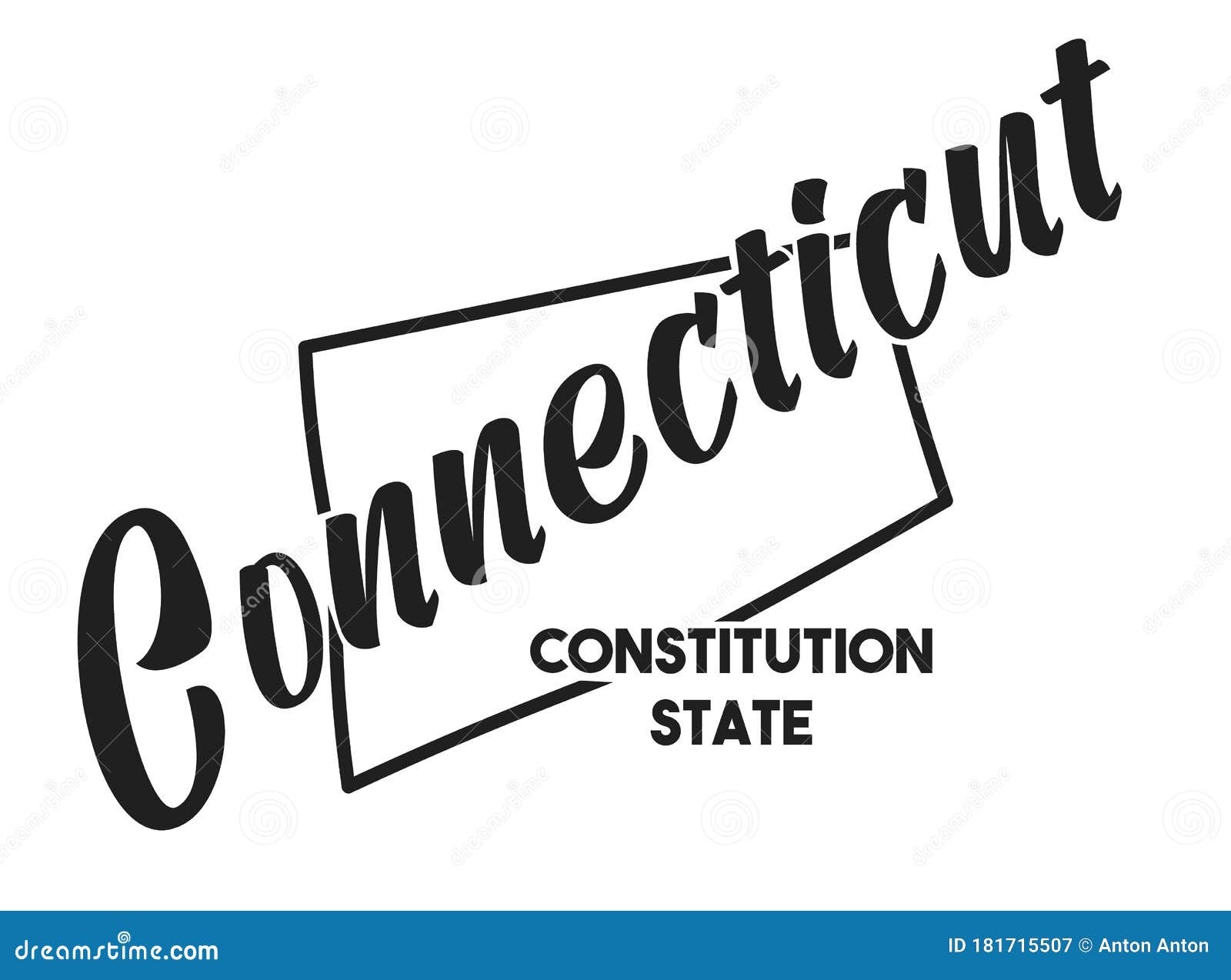 Download Vector Illustration Of Connecticut. Nickname Constitution State. United States Of America ...