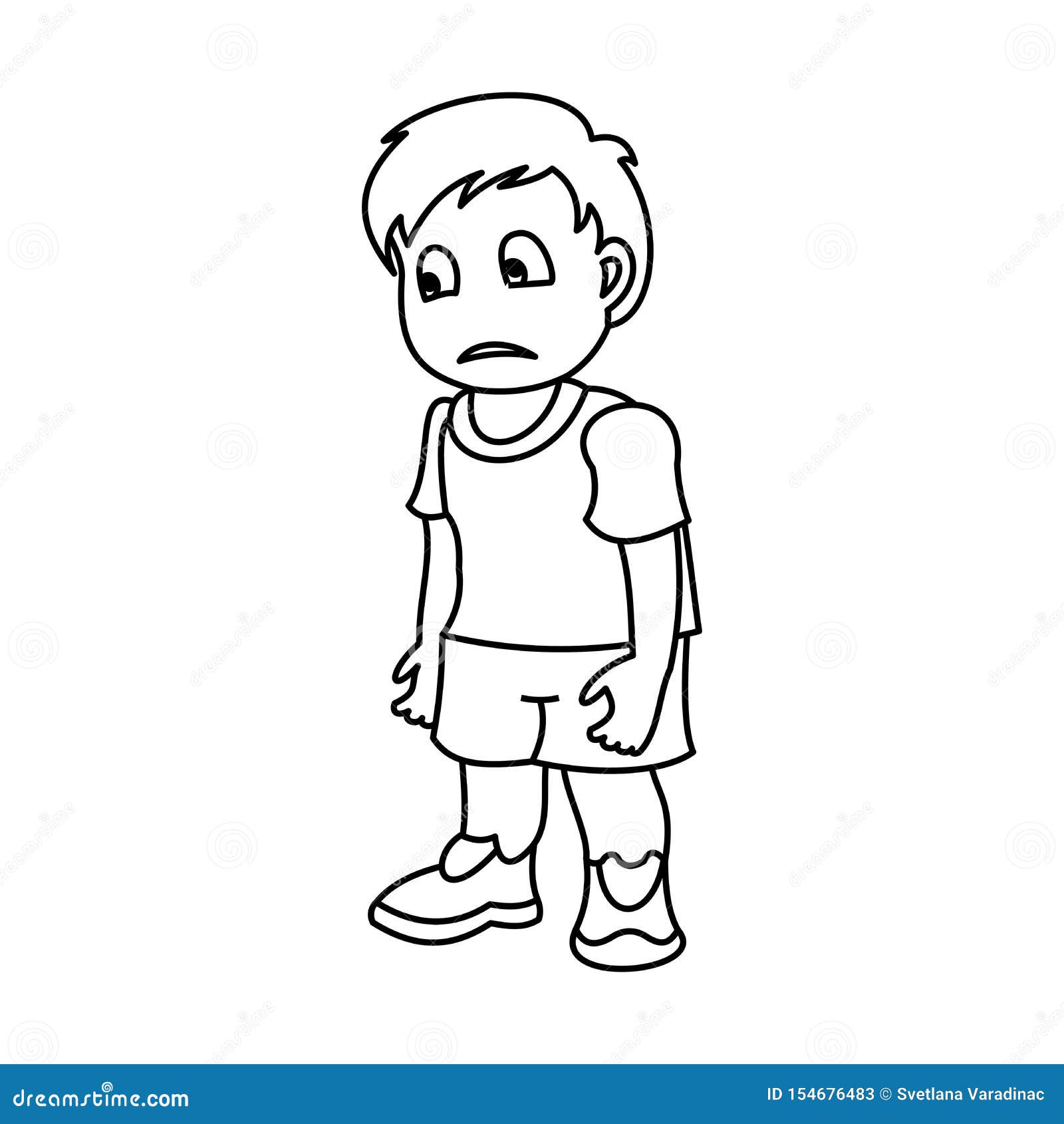 Sad little boy. stock vector. Illustration of baby, angry 154676483