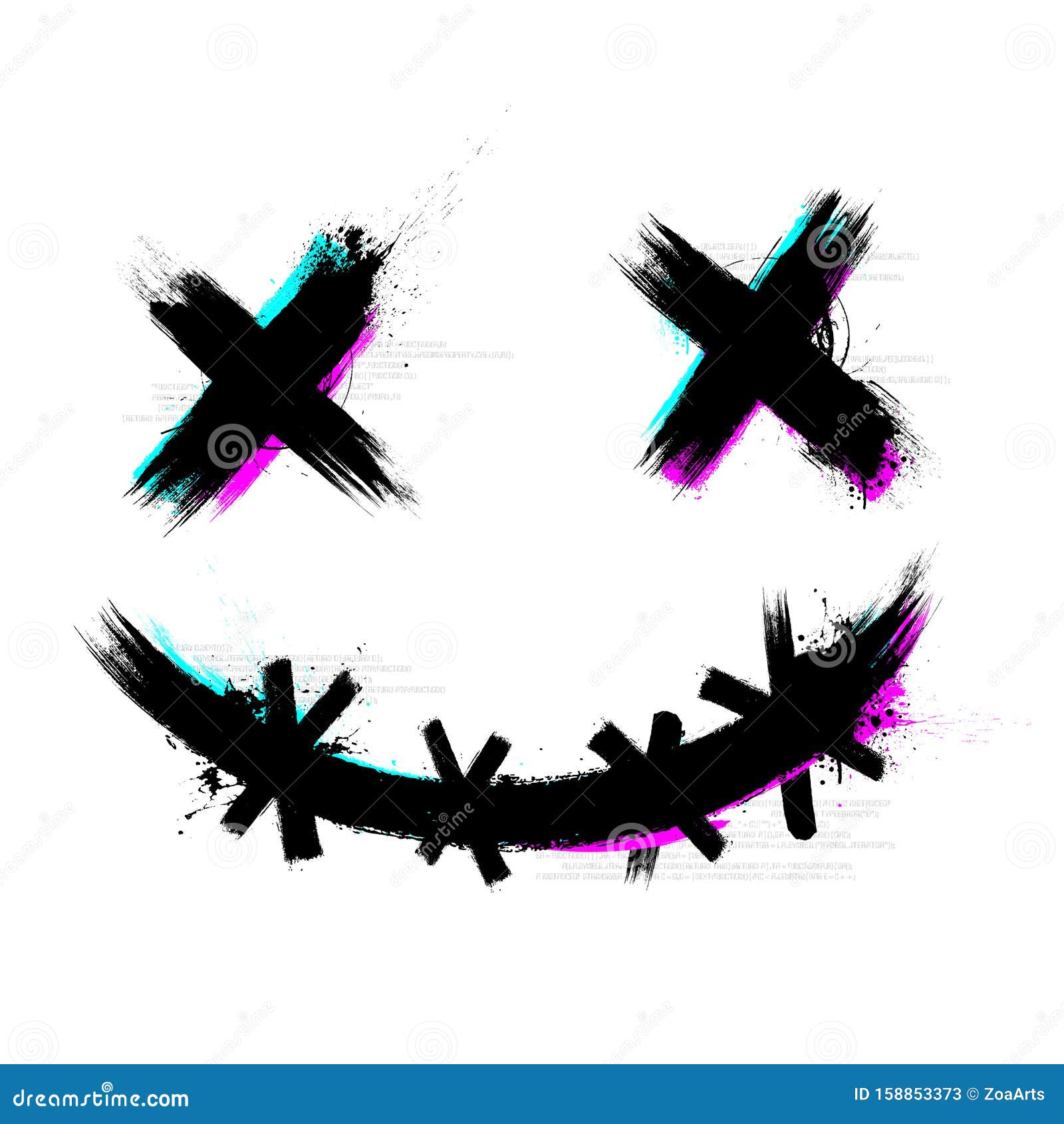 Glitch Ghost Face Halloween Trick Or Treat Graphic Illustration