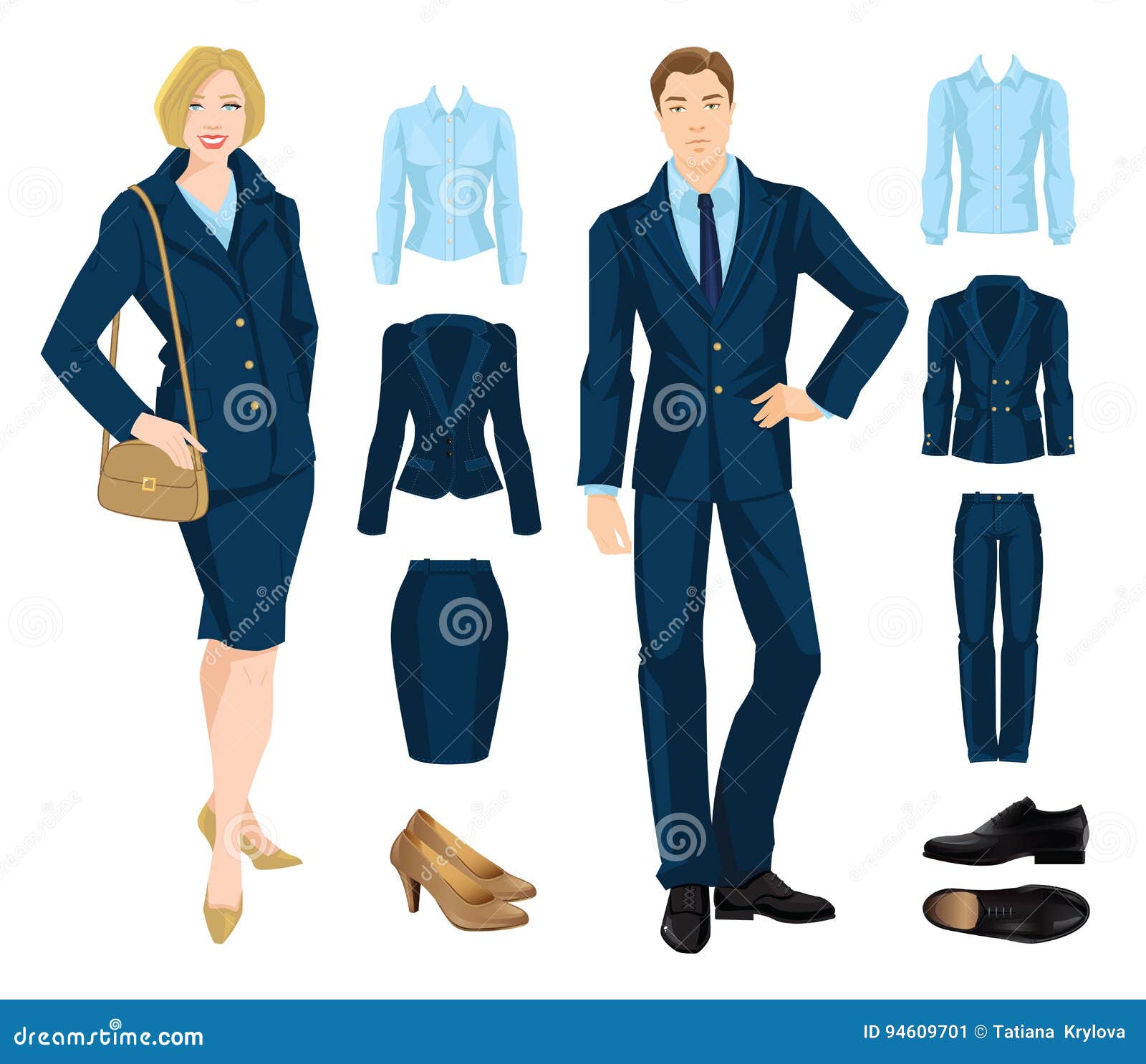 Vector Illustration of Corporate Dress Code. Stock Vector ...