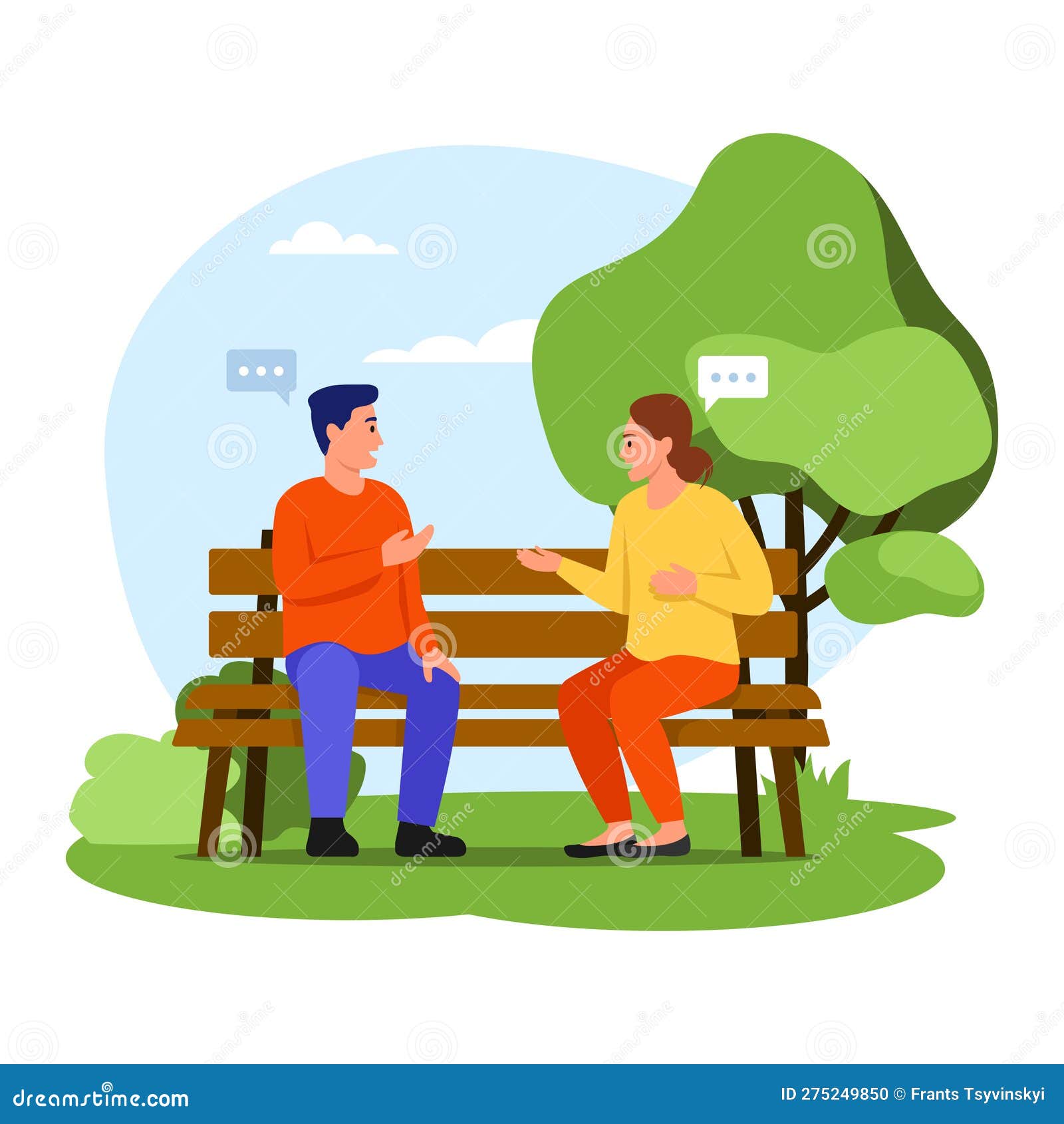 cartoon person sitting on a bench