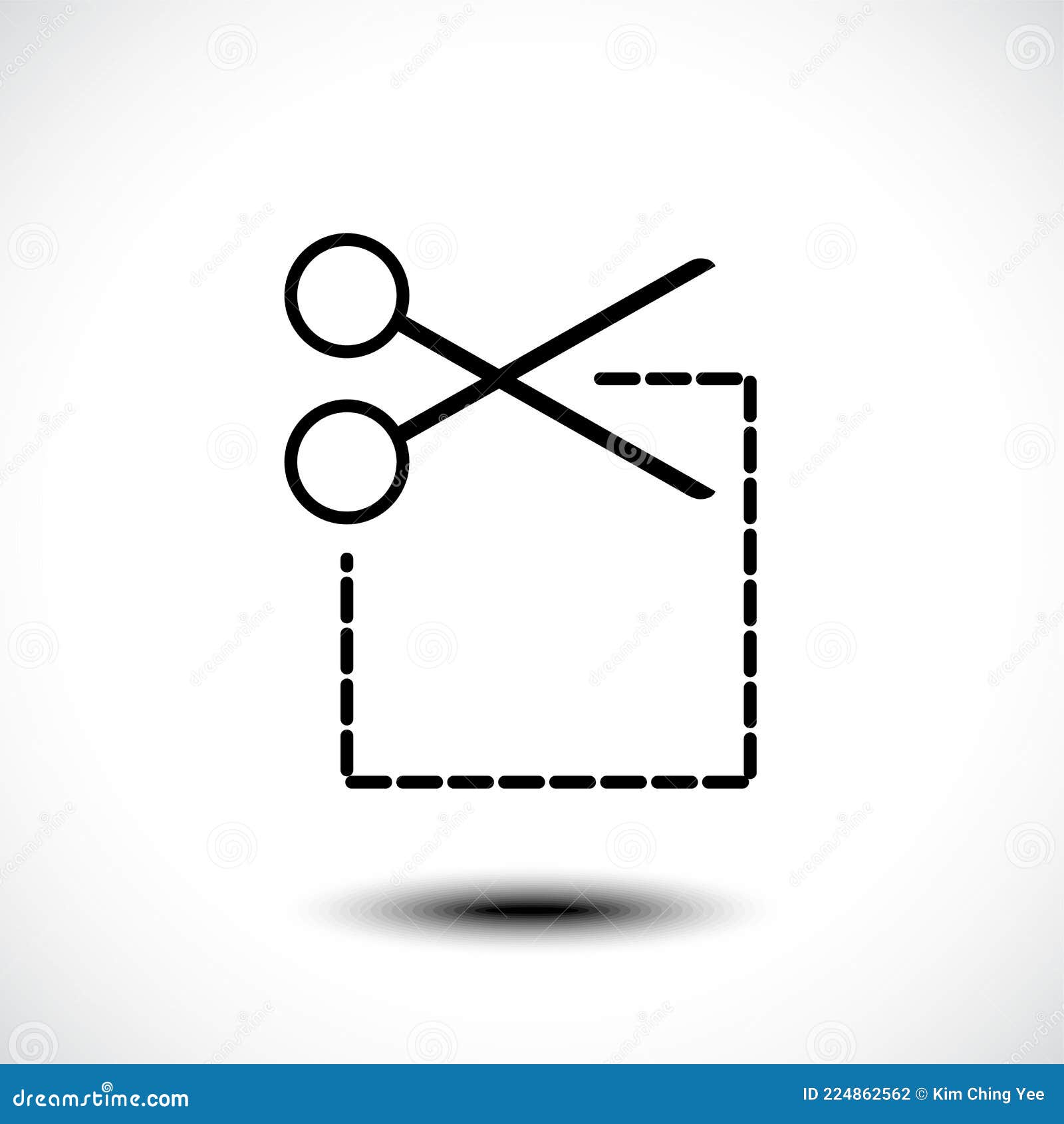 Coupon with a Dotted Line for Cutting Stock Vector Illustration of