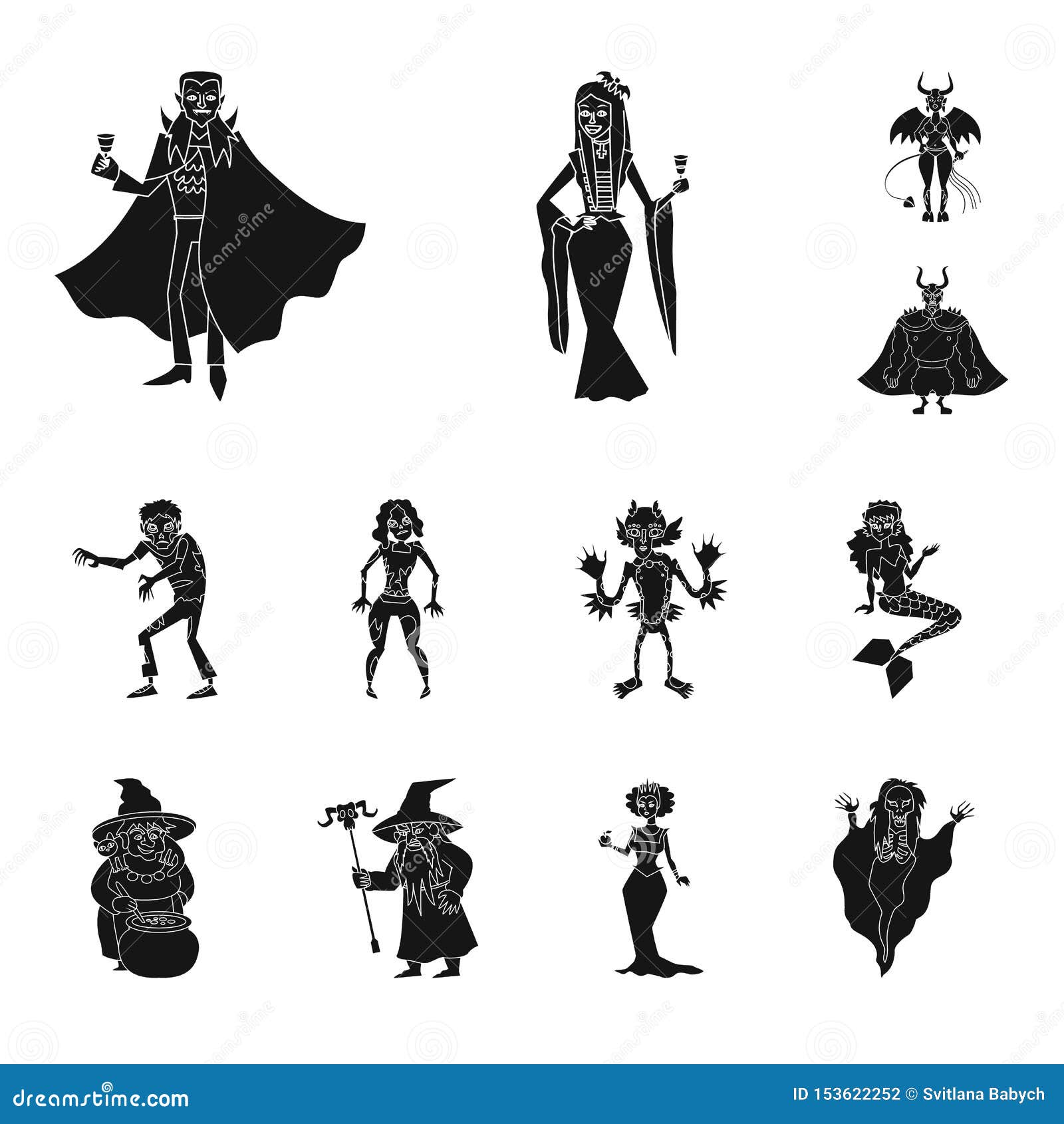   of creature and devilry sign. set of creature and halloween stock  for web.