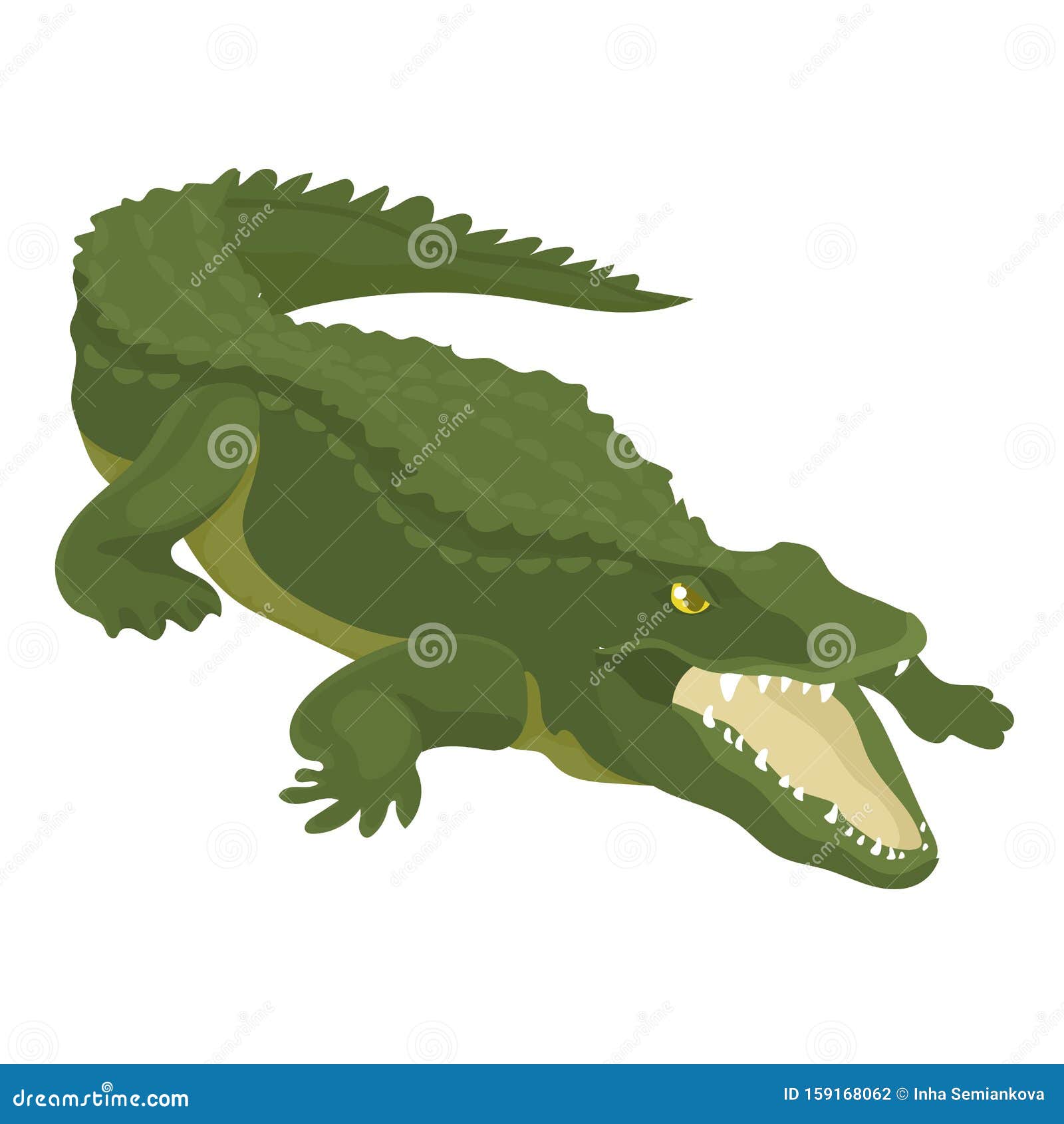 Vector Illustration Of Crocodile With Open Mouth
