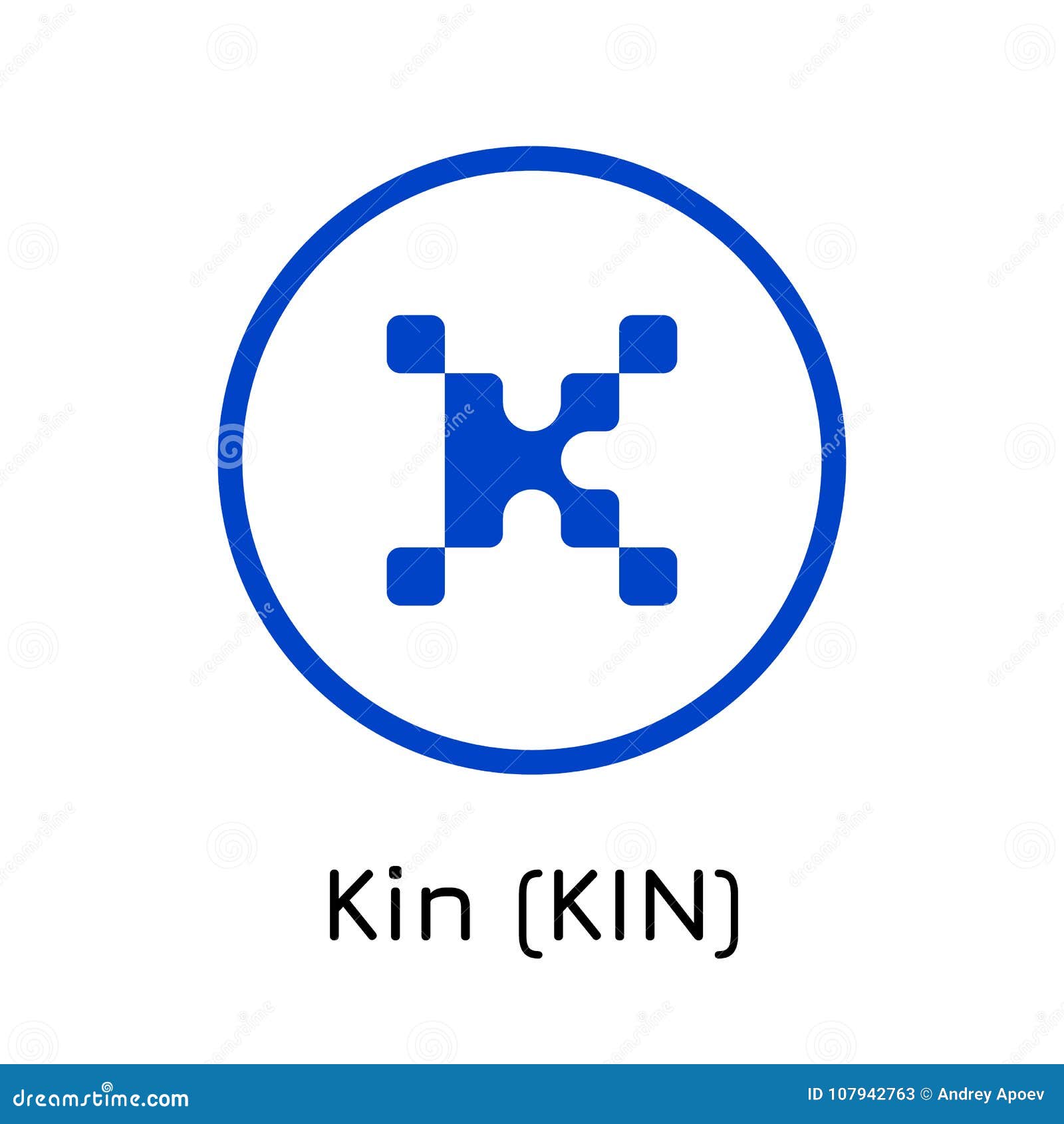 kin kin.   crypto coin icon o