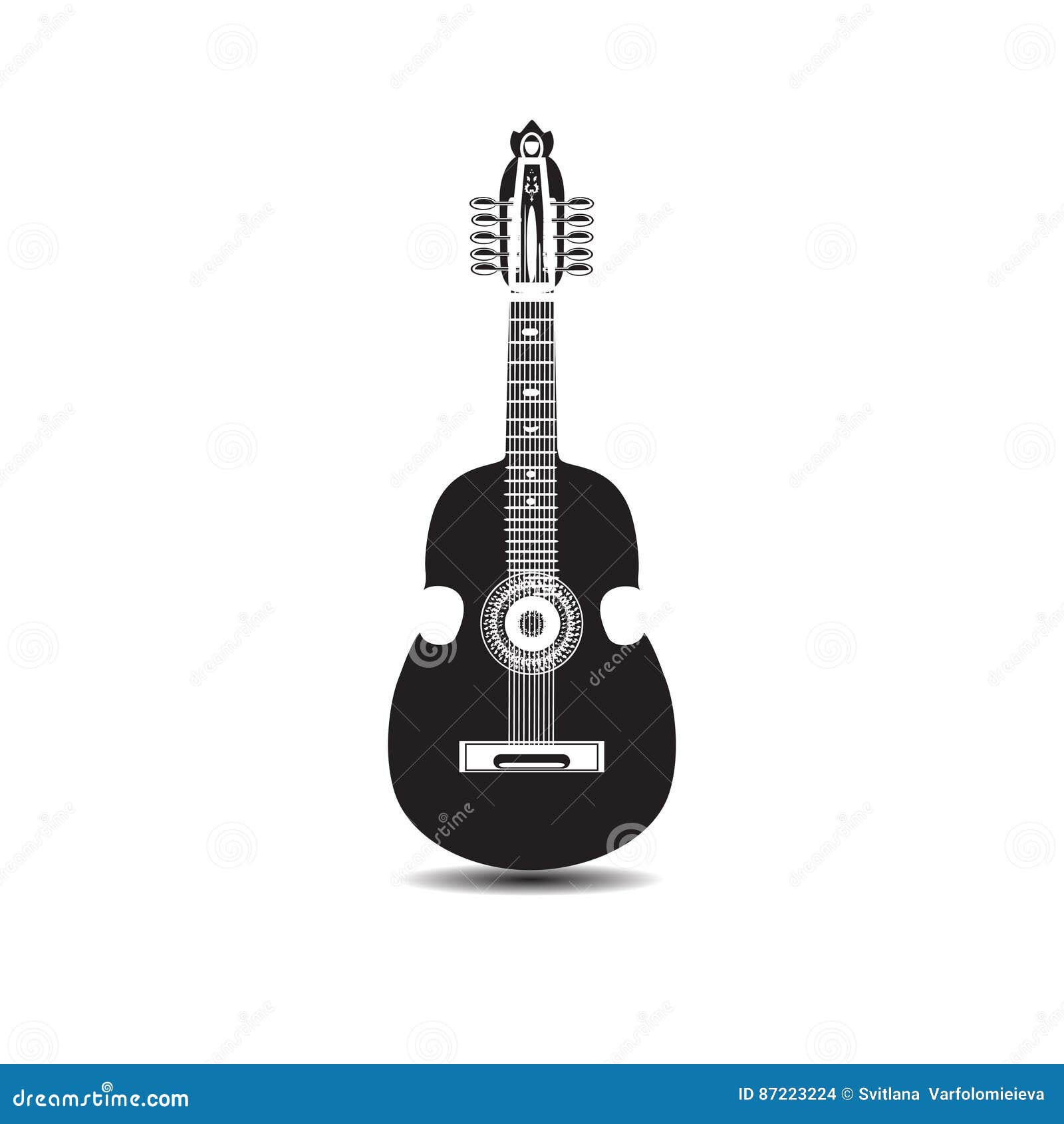   of cuatro, latin american black and white guitar