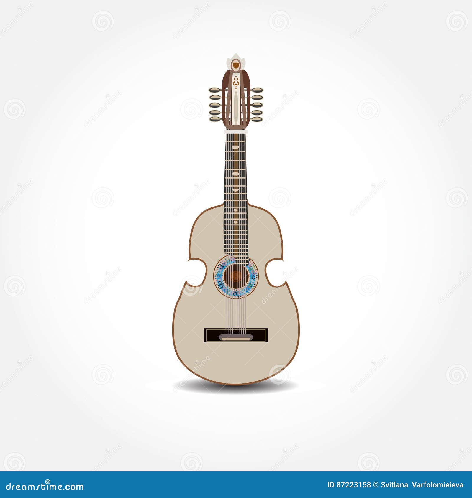   of cuatro, latin american guitar  on white background.