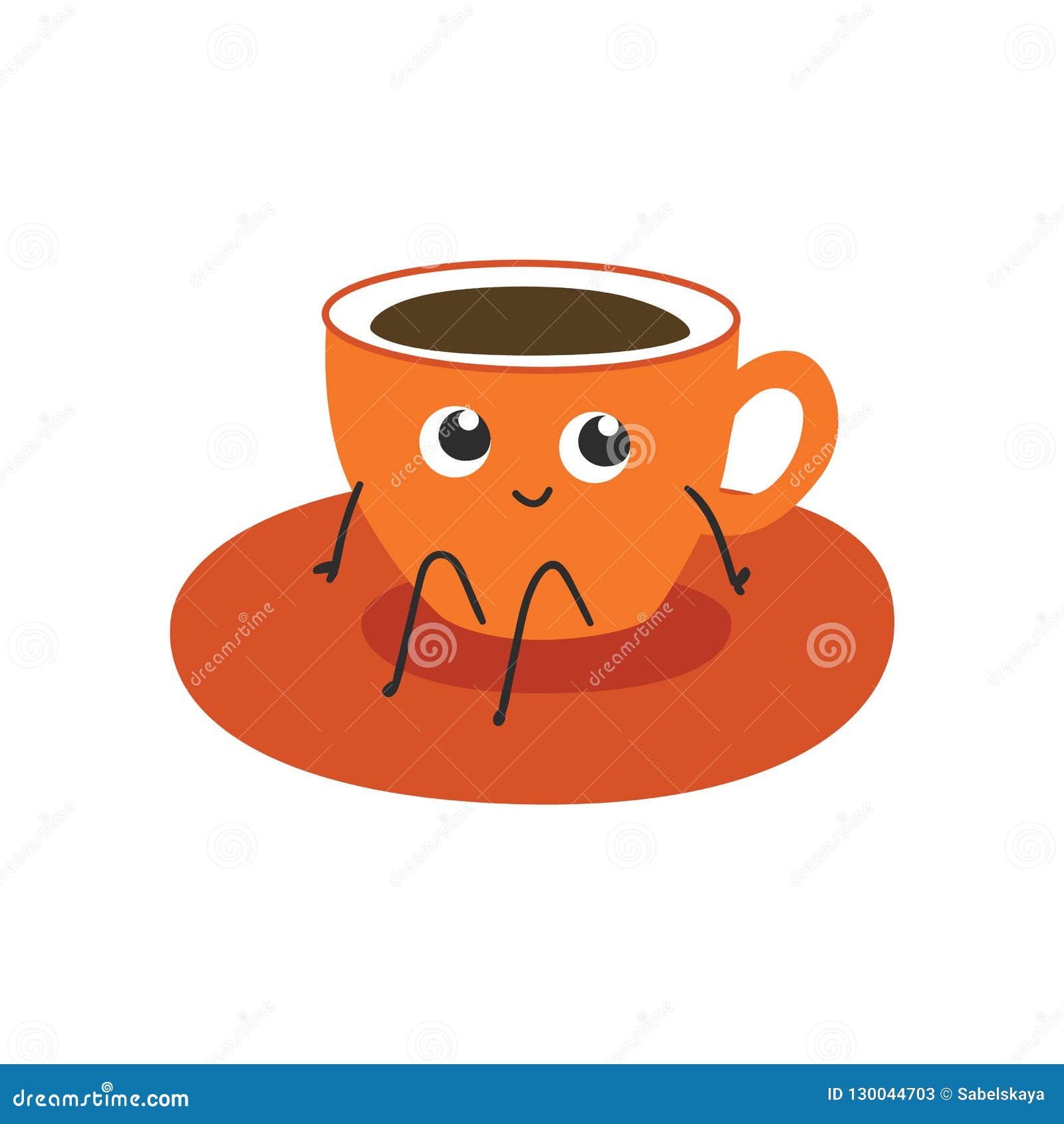 Cute coffee cup cartoon character, Stock vector