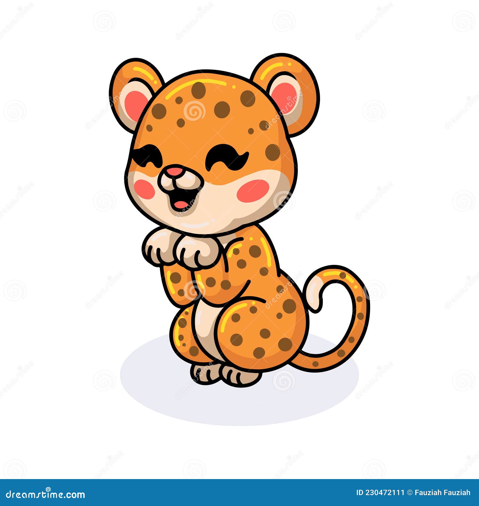 Cute Baby Leopard Cartoon Posing Stock Vector - Illustration of little ...