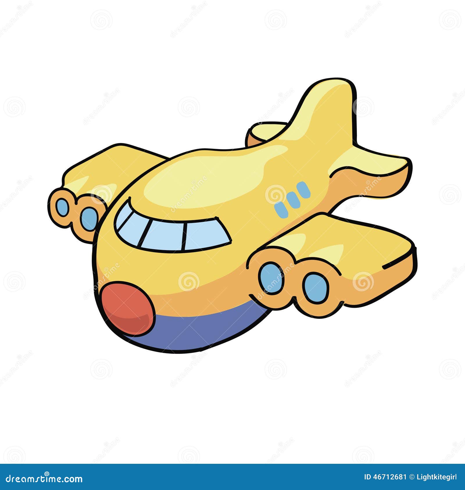 Vector Illustration of a Cute Cartoon Airplane. Stock Vector - Illustration  of draw, comic: 46712681