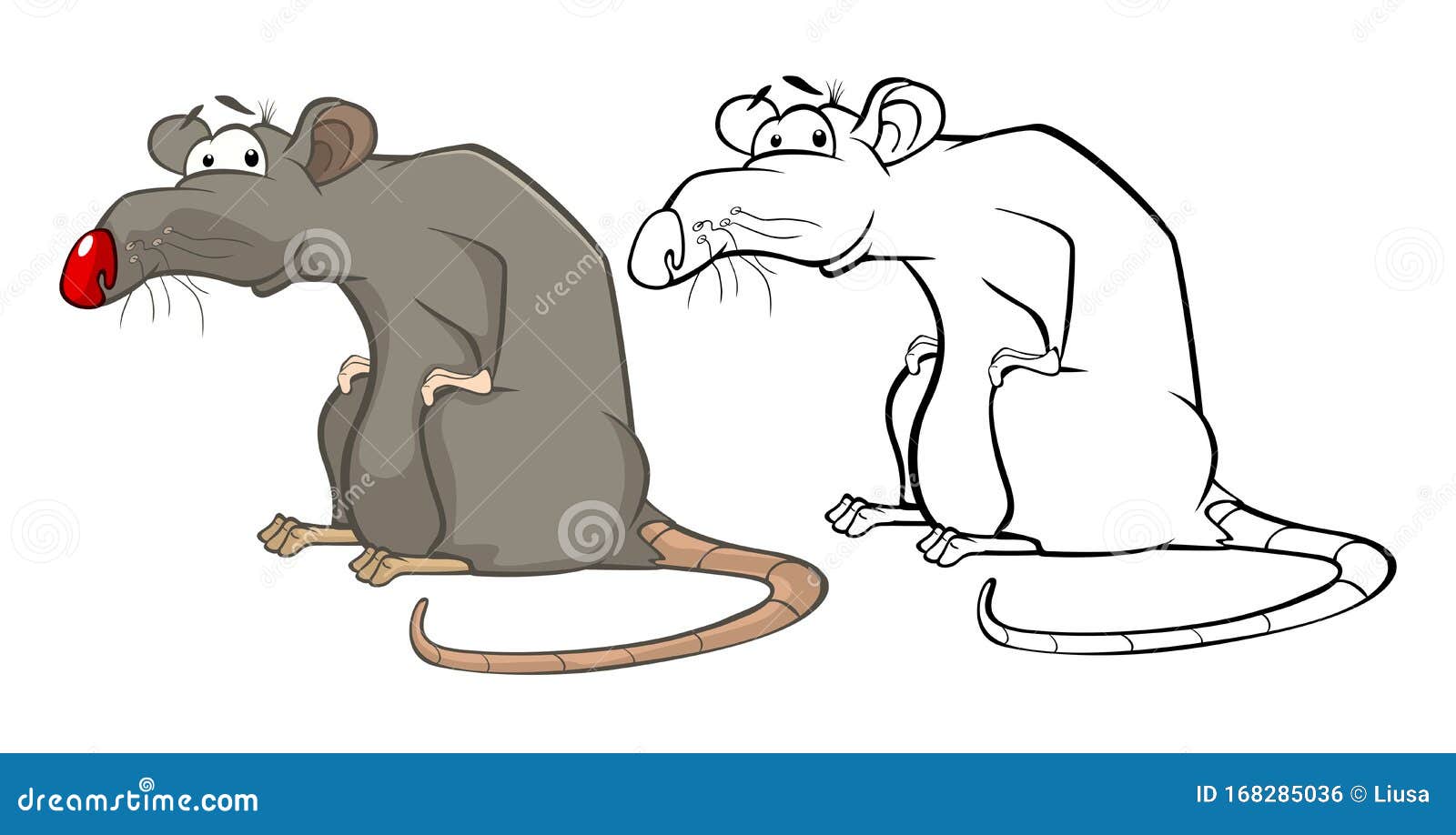 Download Vector Illustration Of A Cute Cartoon Character Rat For You Design And Computer Game. Coloring ...