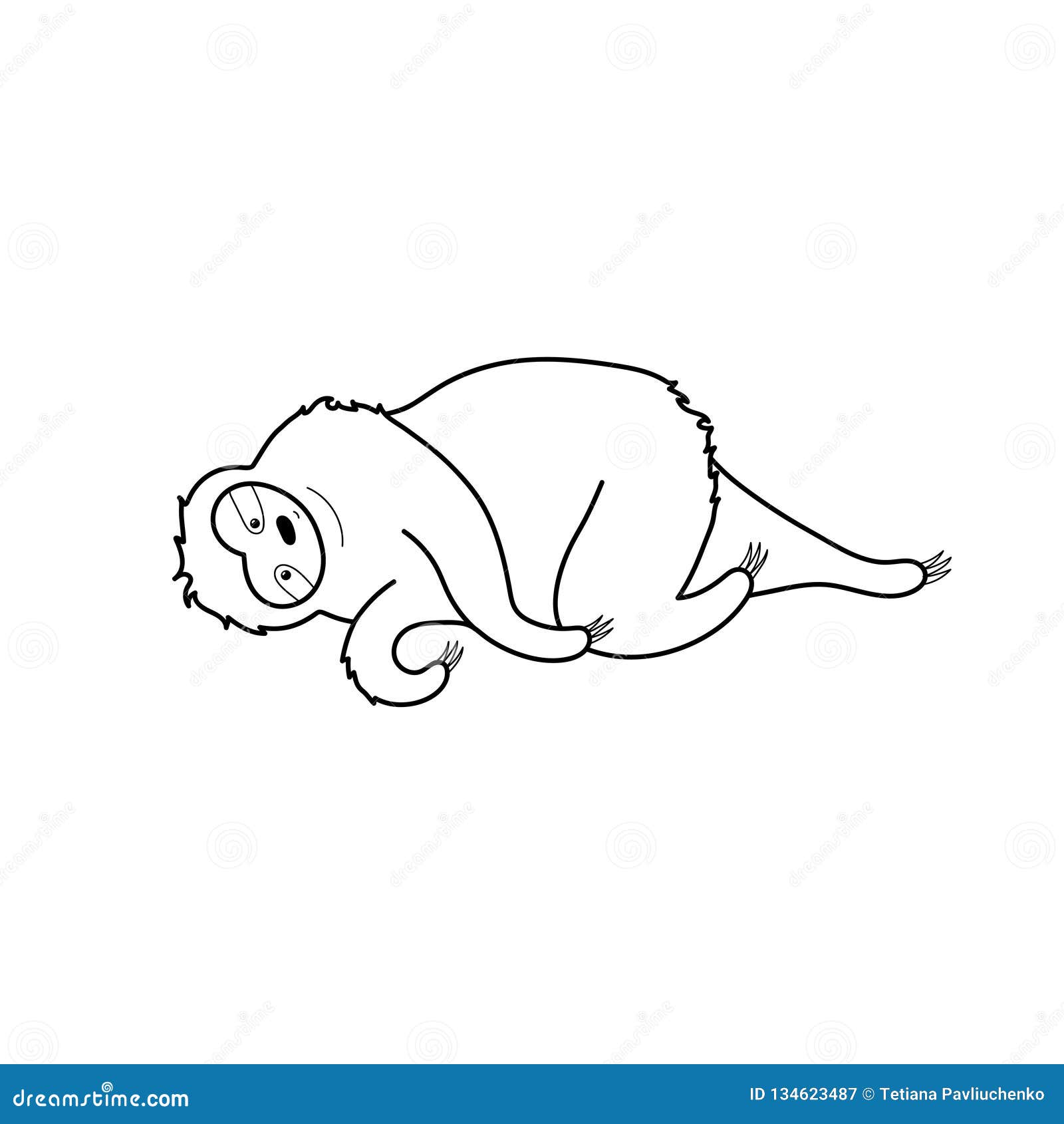 Vector Illustration of Cute Character Sloth Stock Vector - Illustration ...